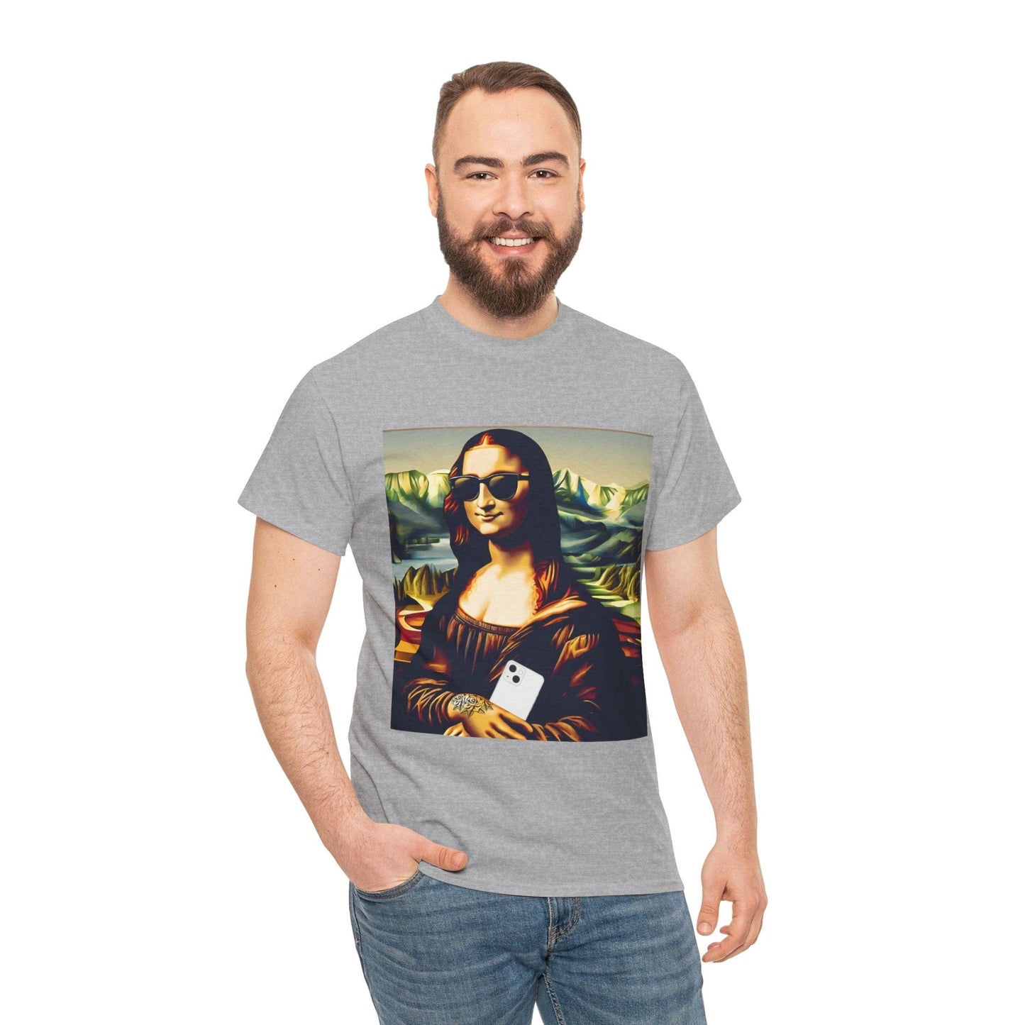 Camiseta deportiva de Flashlander: Mona Lisa moderna y divertida 