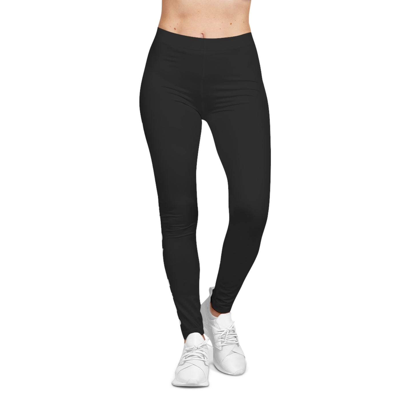 Flashlander Sportswear Evolution Women's Casual Leggings Black (AOP) Featuring Custom Motivational Quote