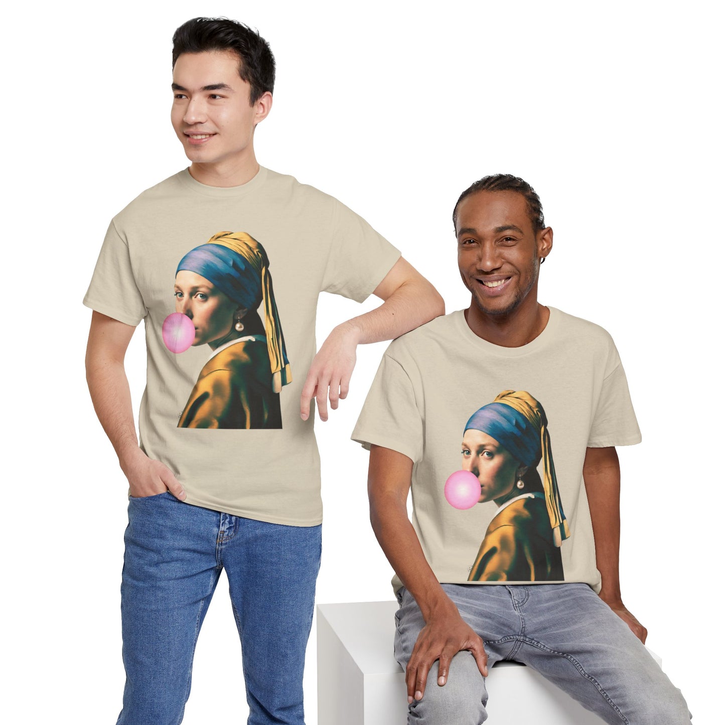 Bubble Gum Girl with a Pearl Earring Johannes Vermeer - Flashlander Gym Shirt