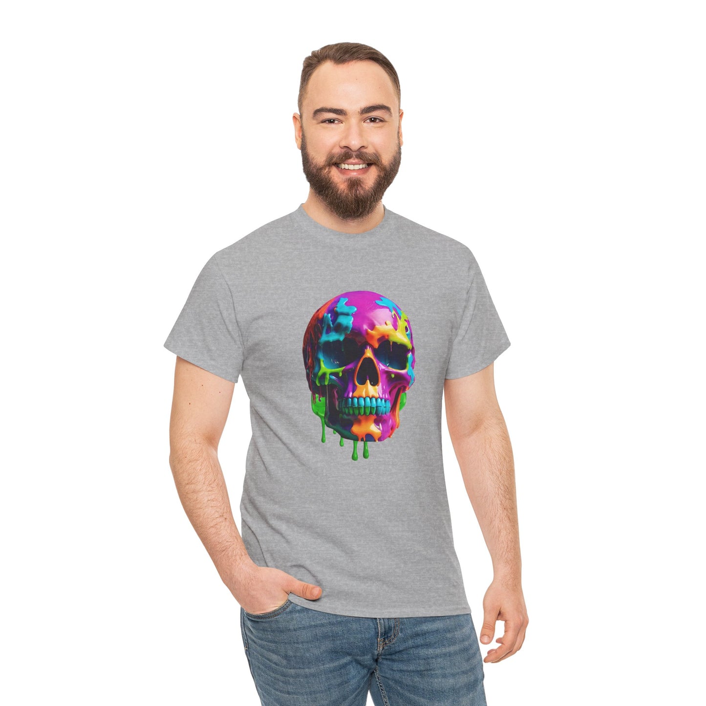 Camiseta con calavera de fusión de neón Flashlander