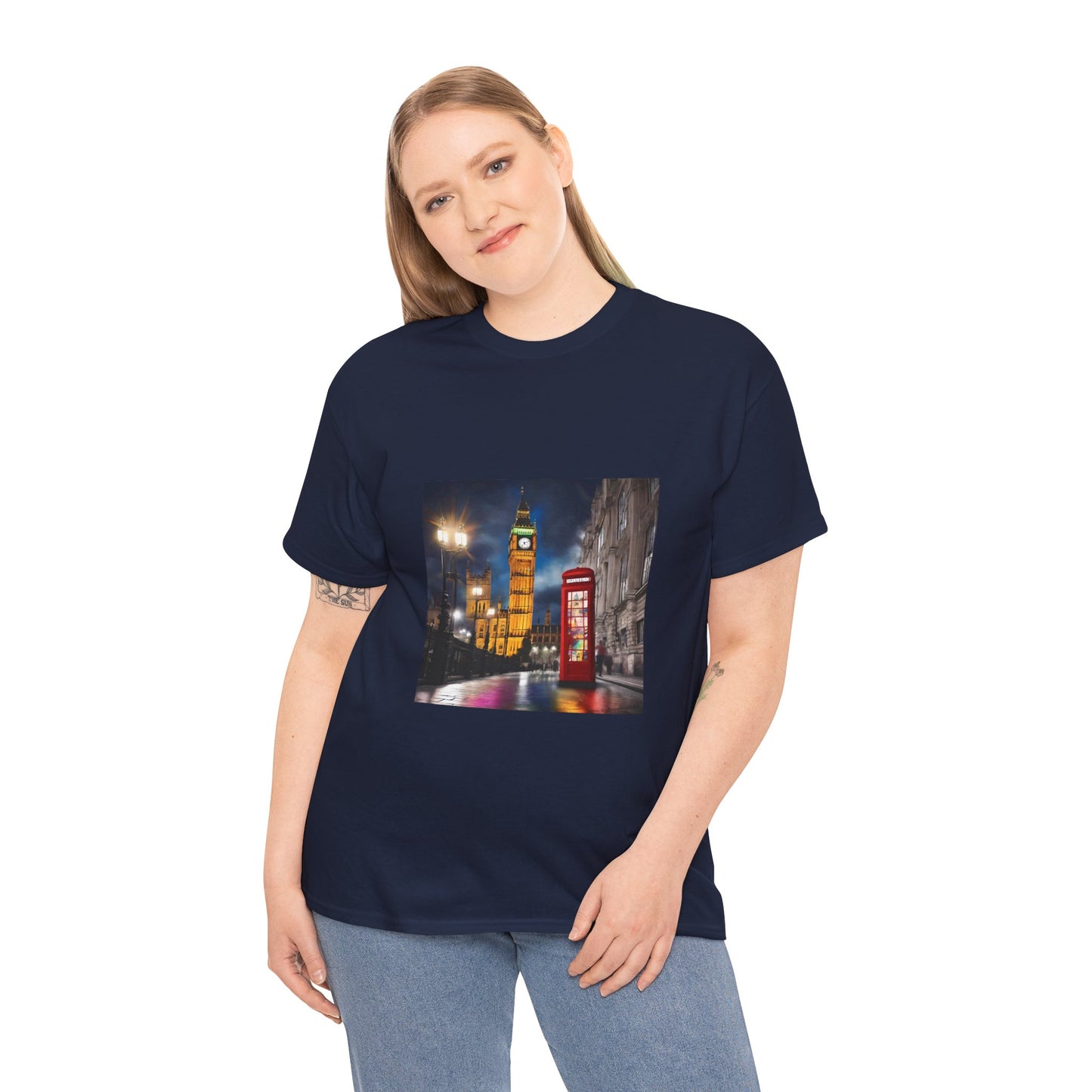 London City Big Ben, Reino Unido, Inglaterra Camisa Unisex Heavy Cotton Camiseta Marca Flashlander