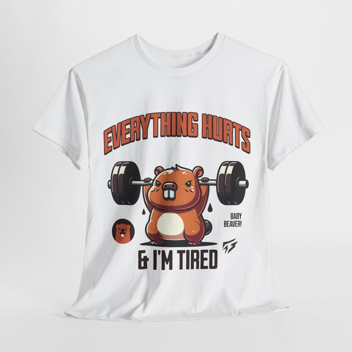 T-shirt de sport Beaver Everything Hurts &amp; I'm Tired T-shirt de sport Flashlander en coton unisexe noir anthracite T-shirt graphique de performance