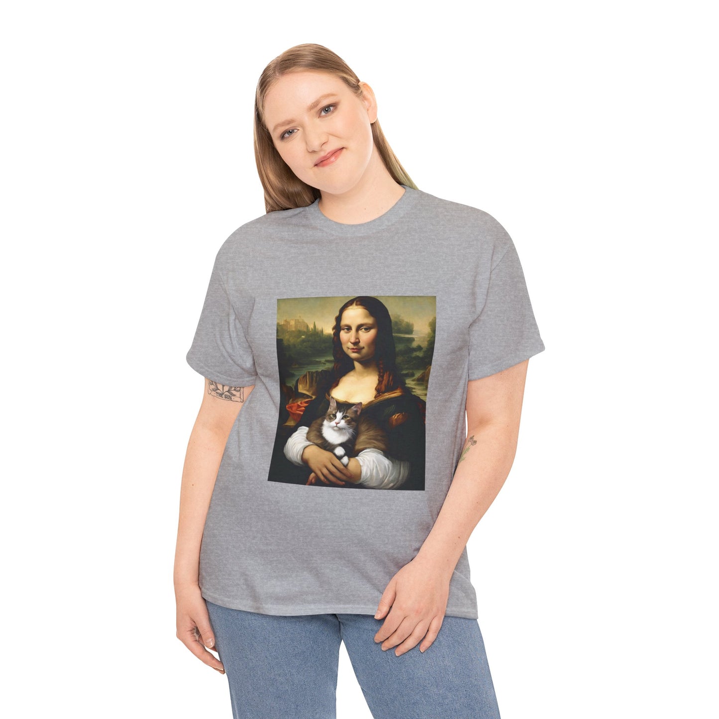 Mona Lisa with Cat - Flashlander Gym Shirt