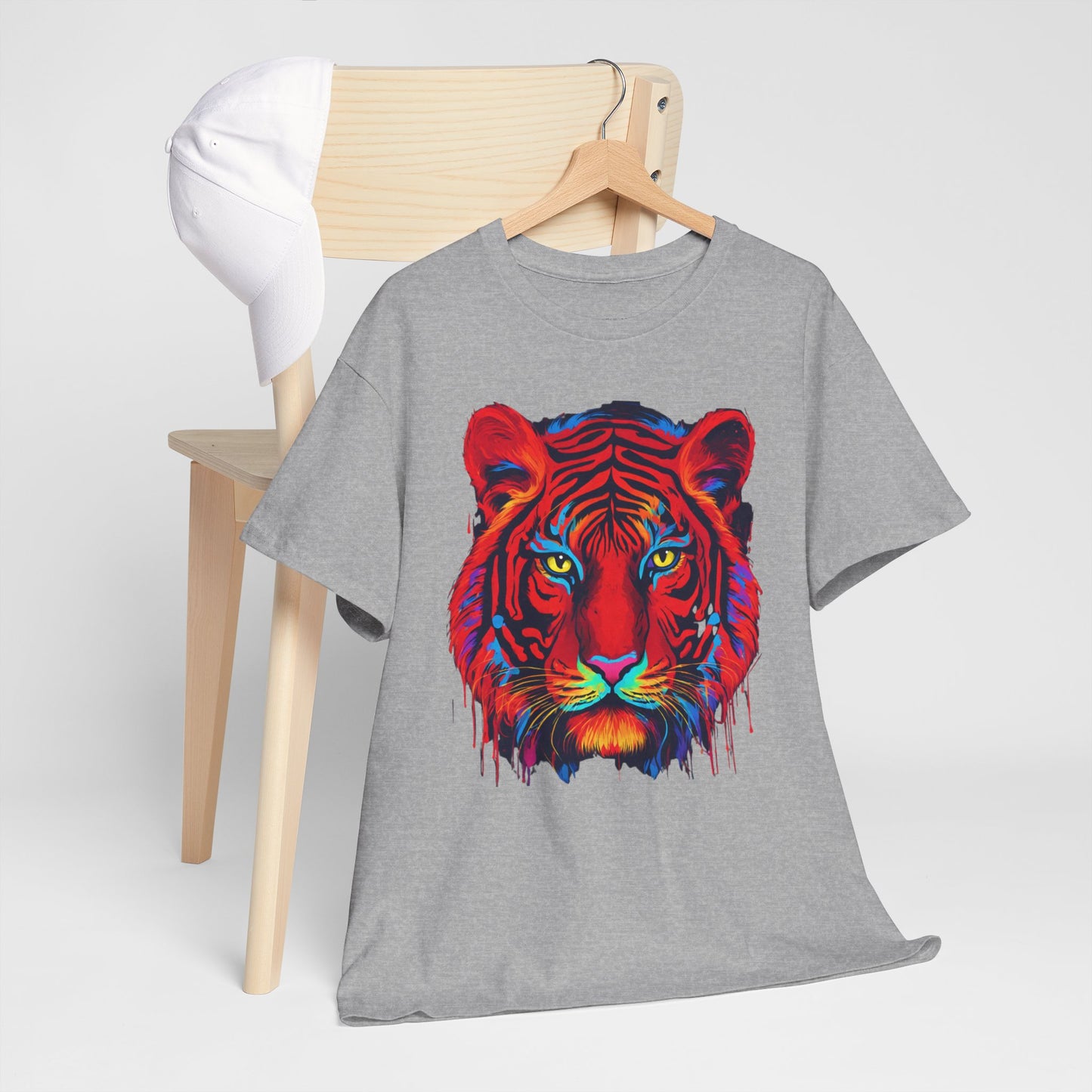 Majestuosa camiseta de Flashlander con diseño pop art de tigre rojo