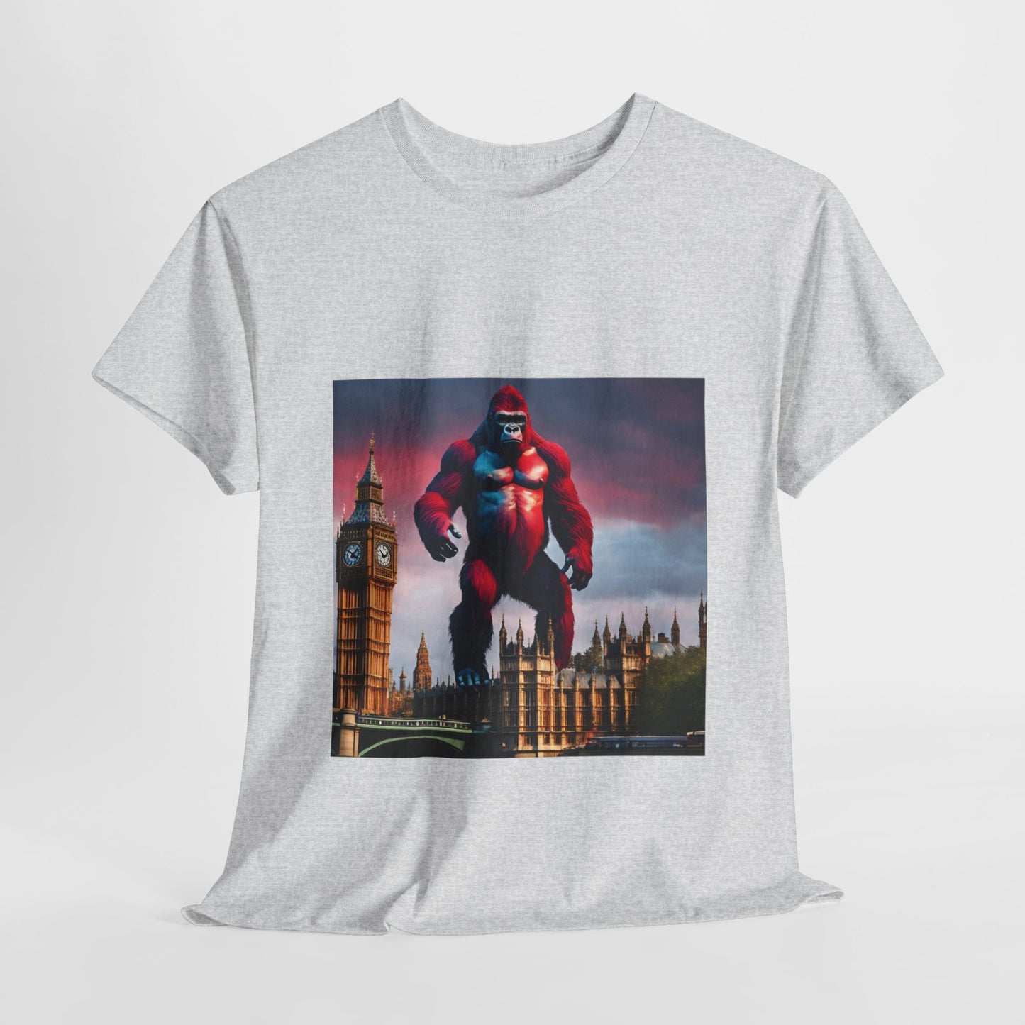 The Red Giant Gorilla Kong in the Big Ben of London Gaphic Tee Flashlander