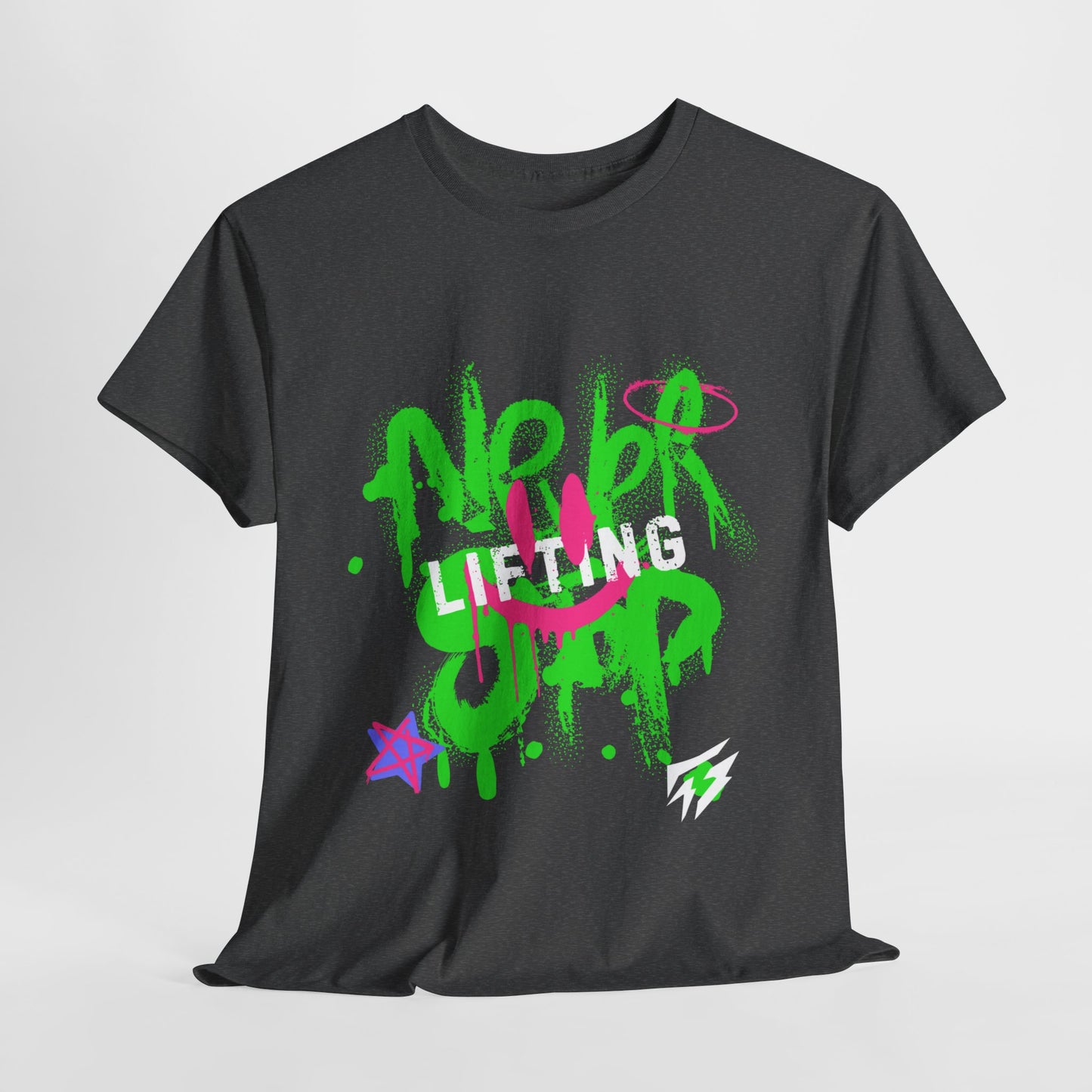 T-shirt de sport Graffiti Flashlander - Never Stop Lifting Gris