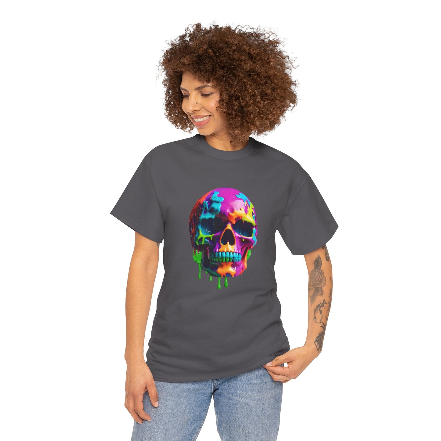 Camiseta con calavera de fusión de neón Flashlander