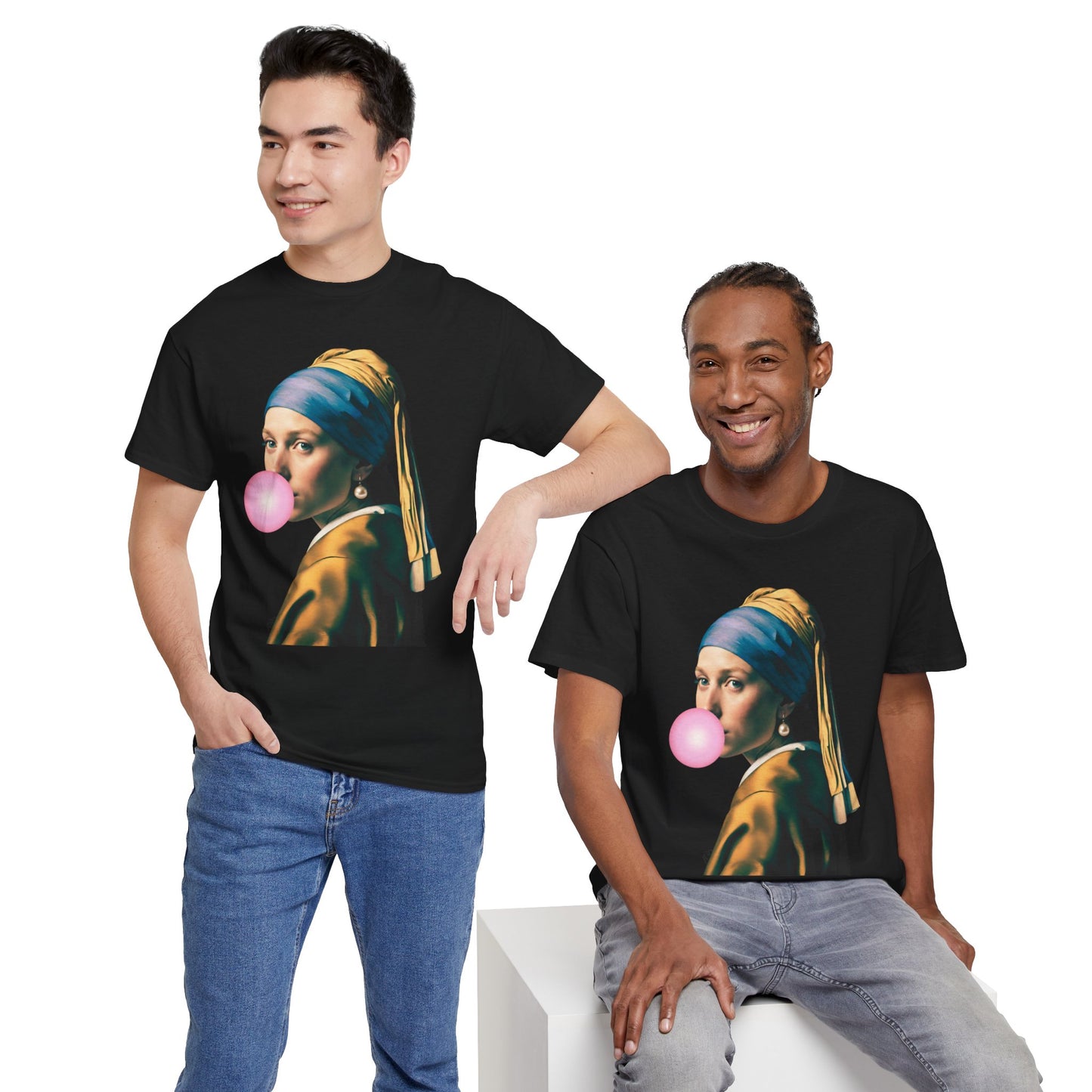 Bubble Gum Girl with a Pearl Earring Johannes Vermeer - Flashlander Gym Shirt