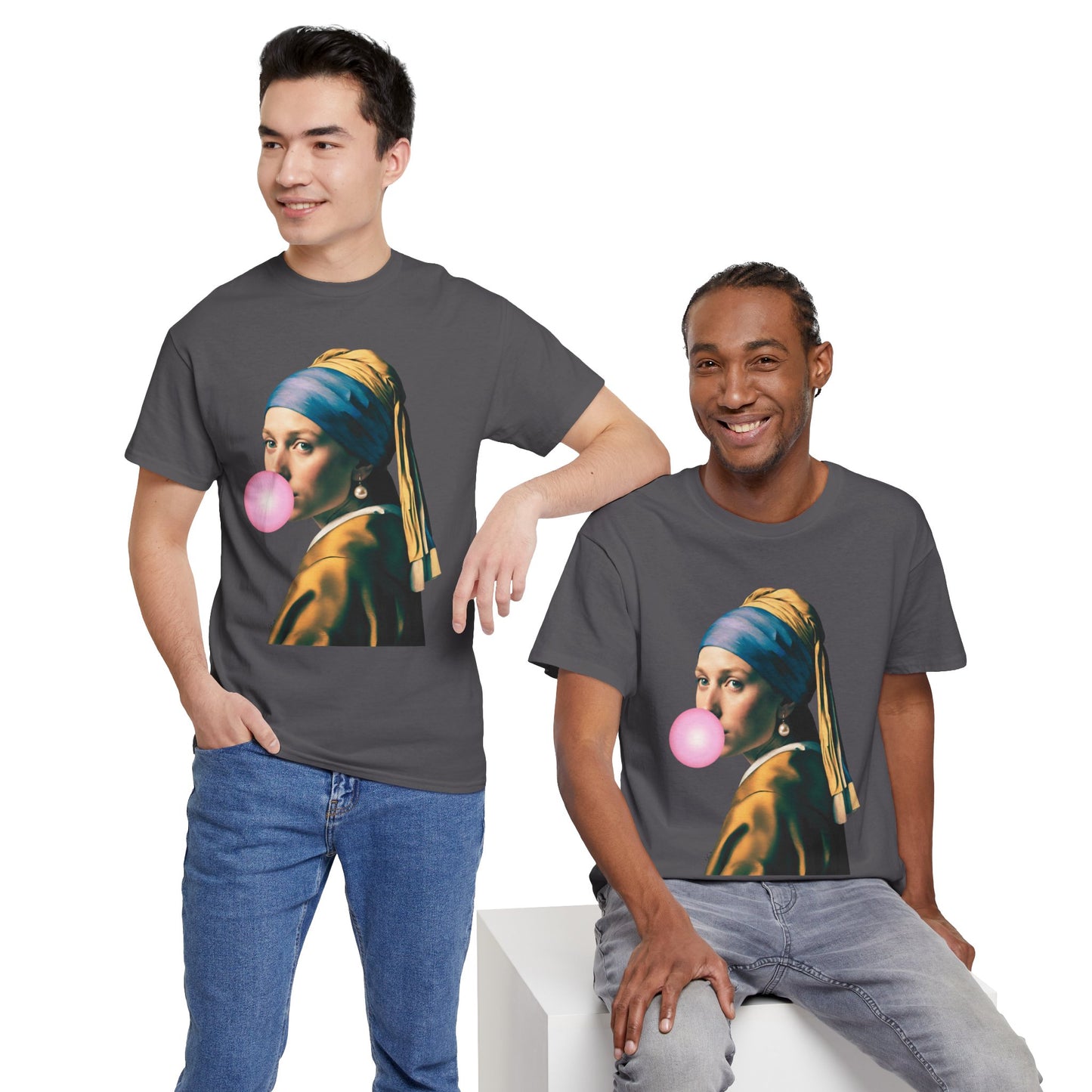 Bubble Gum Girl with a Pearl Earring Johannes Vermeer - Flashlander Gym Shirt