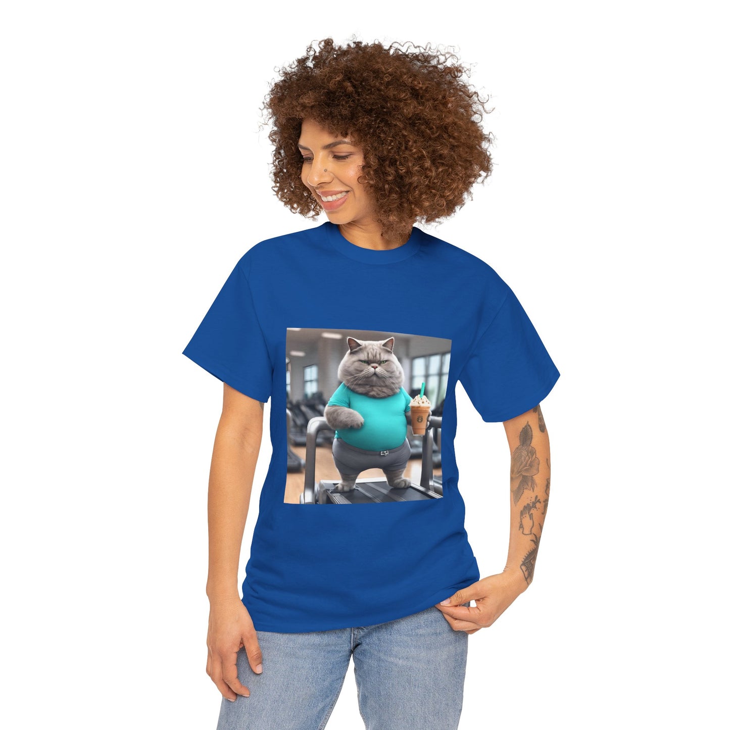 Funny Fat Cat On The Treadmill - Flashlander Gym Shirt