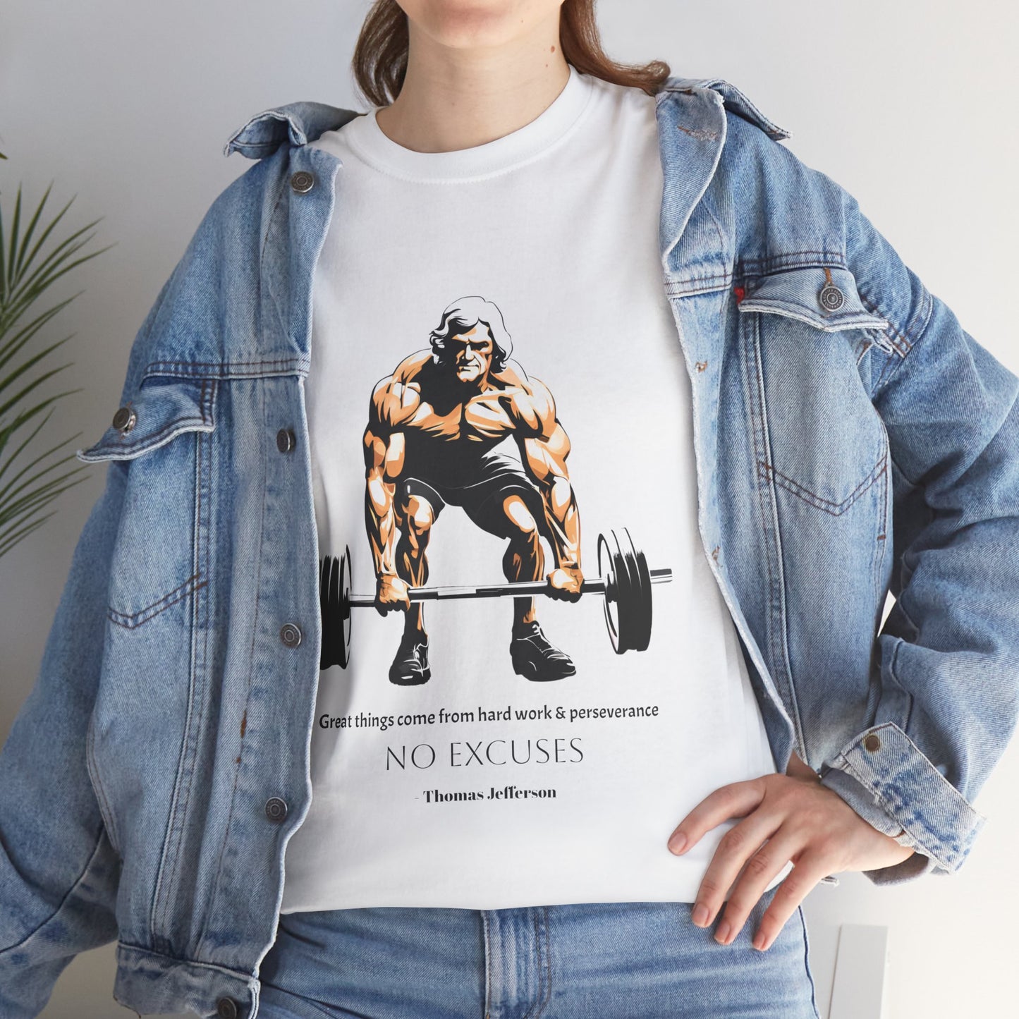 Thomas Jefferson Bodybuilder Shirt - Flashlander Great Things Come From Hard Work And Perseverance, No excuses Graphic Tee