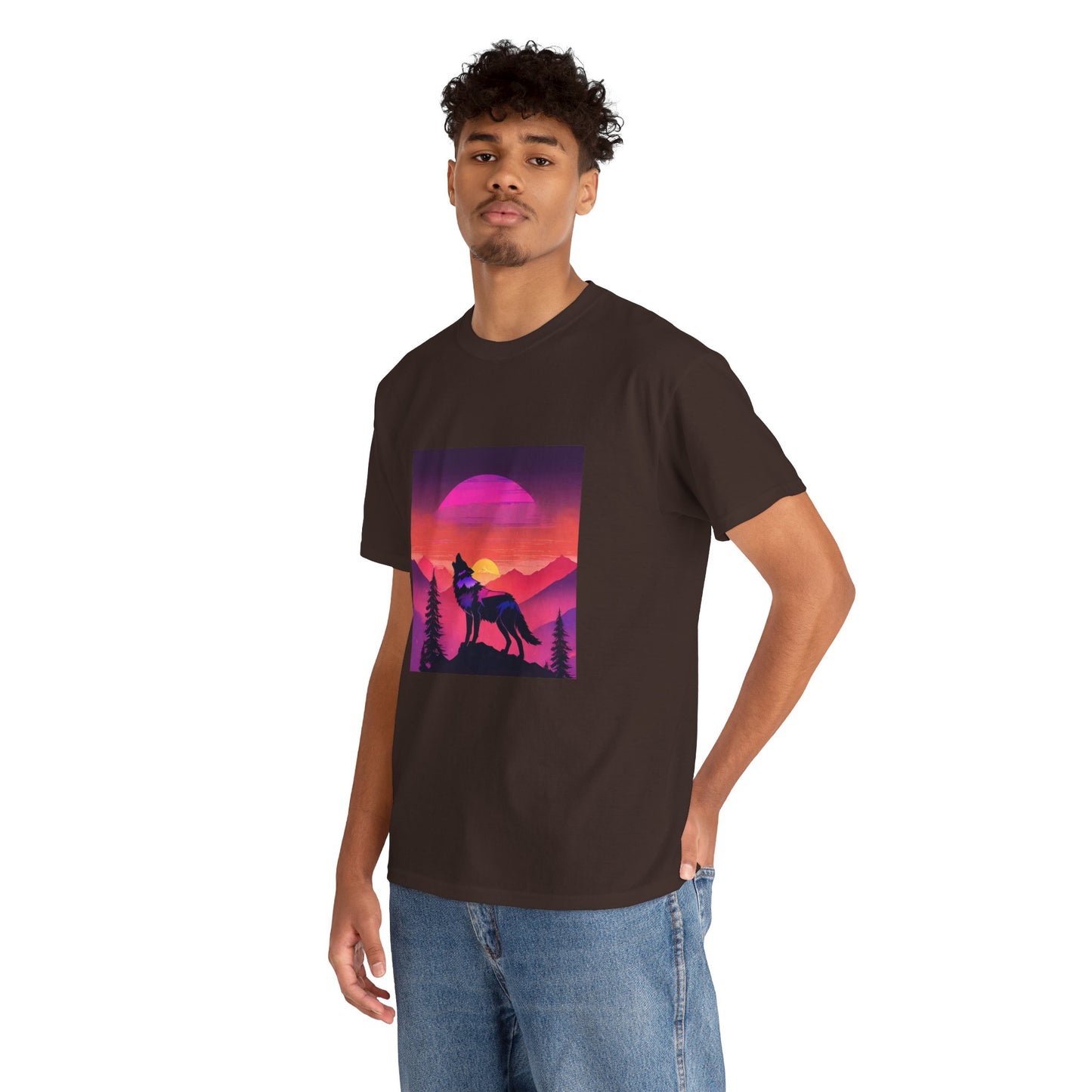 Wolf Majestic Sunset Gaphic Tee Flashlander