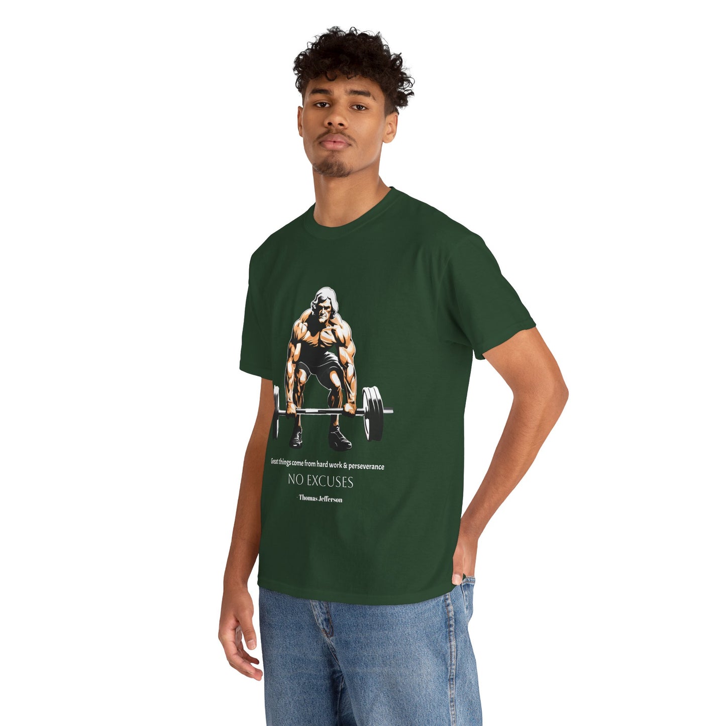 Thomas Jefferson Bodybuilder Shirt - Flashlander Great Things Come From Hard Work And Perseverance, No excuses Graphic Tee