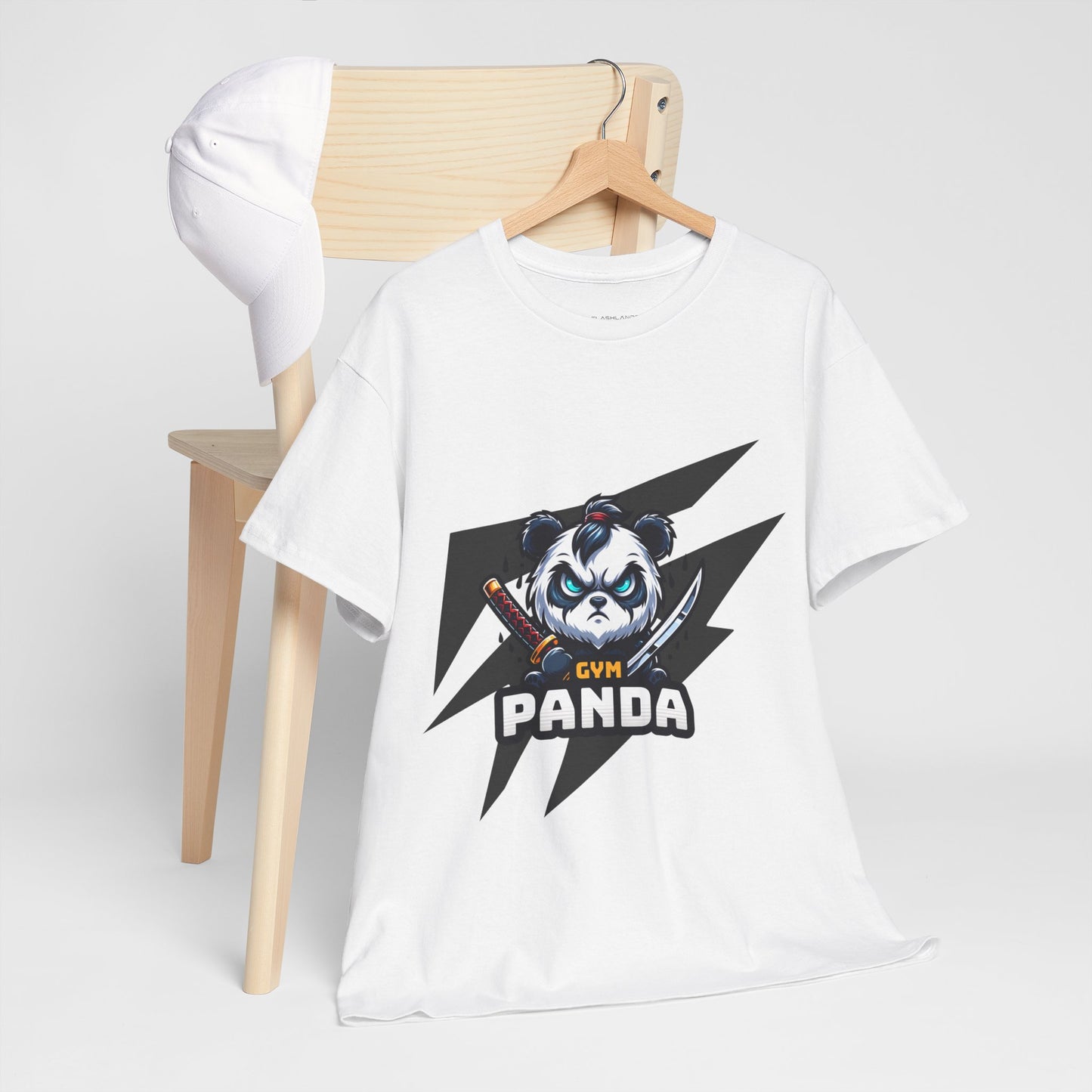 Panda Gym Samurai Shirt Flashlander Performance T-Shirt Cotton Unisex Charcoal Black Graphic Tee