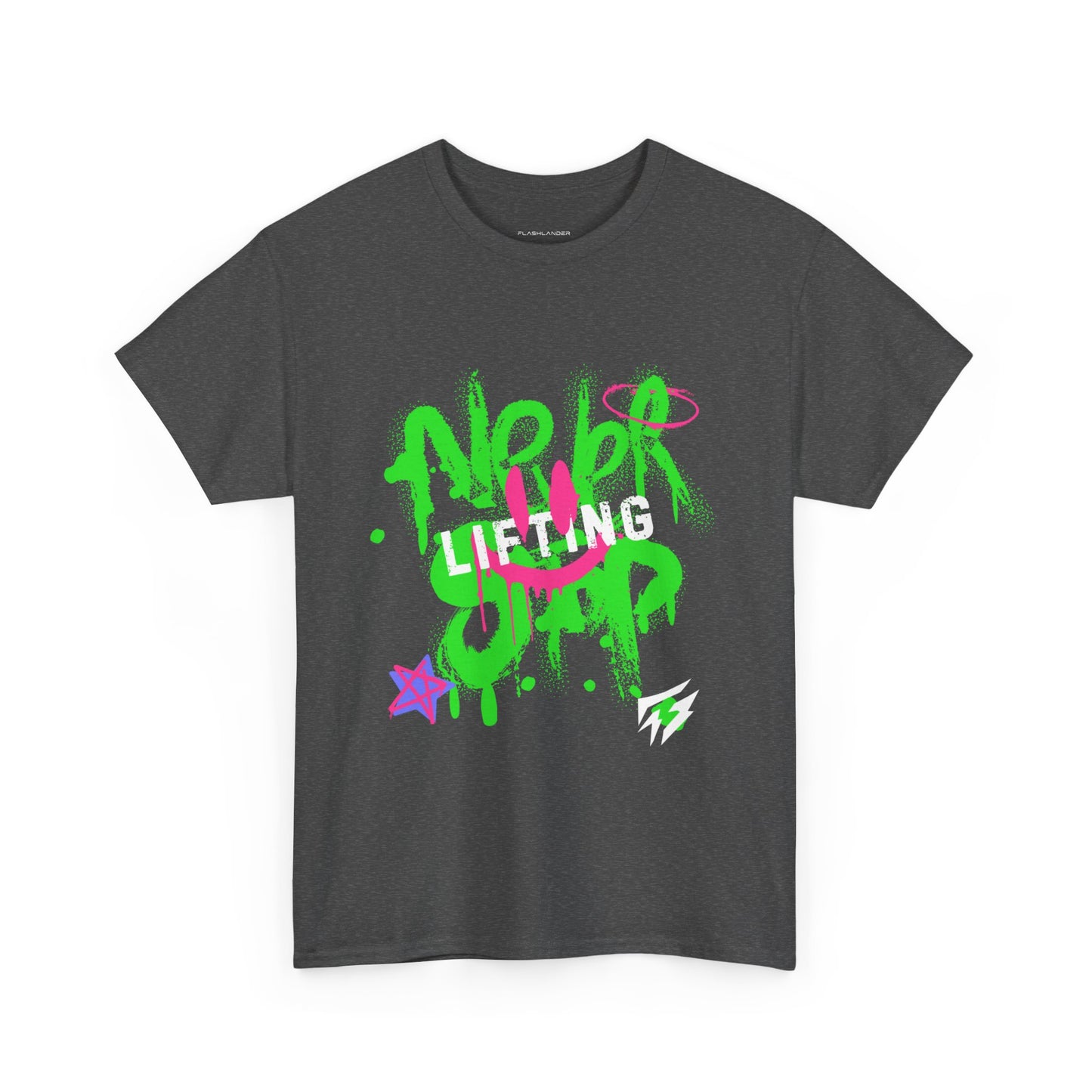 T-shirt de sport Graffiti Flashlander - Never Stop Lifting Gris