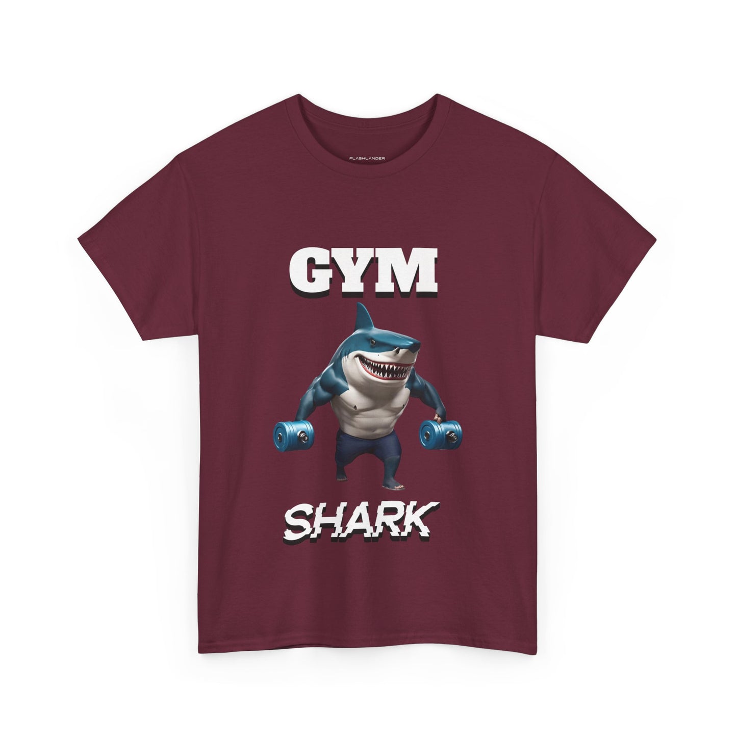 Gym Shark Performance Shirt Flashlander Cotton Unisex Charcoal Black Graphic Tee