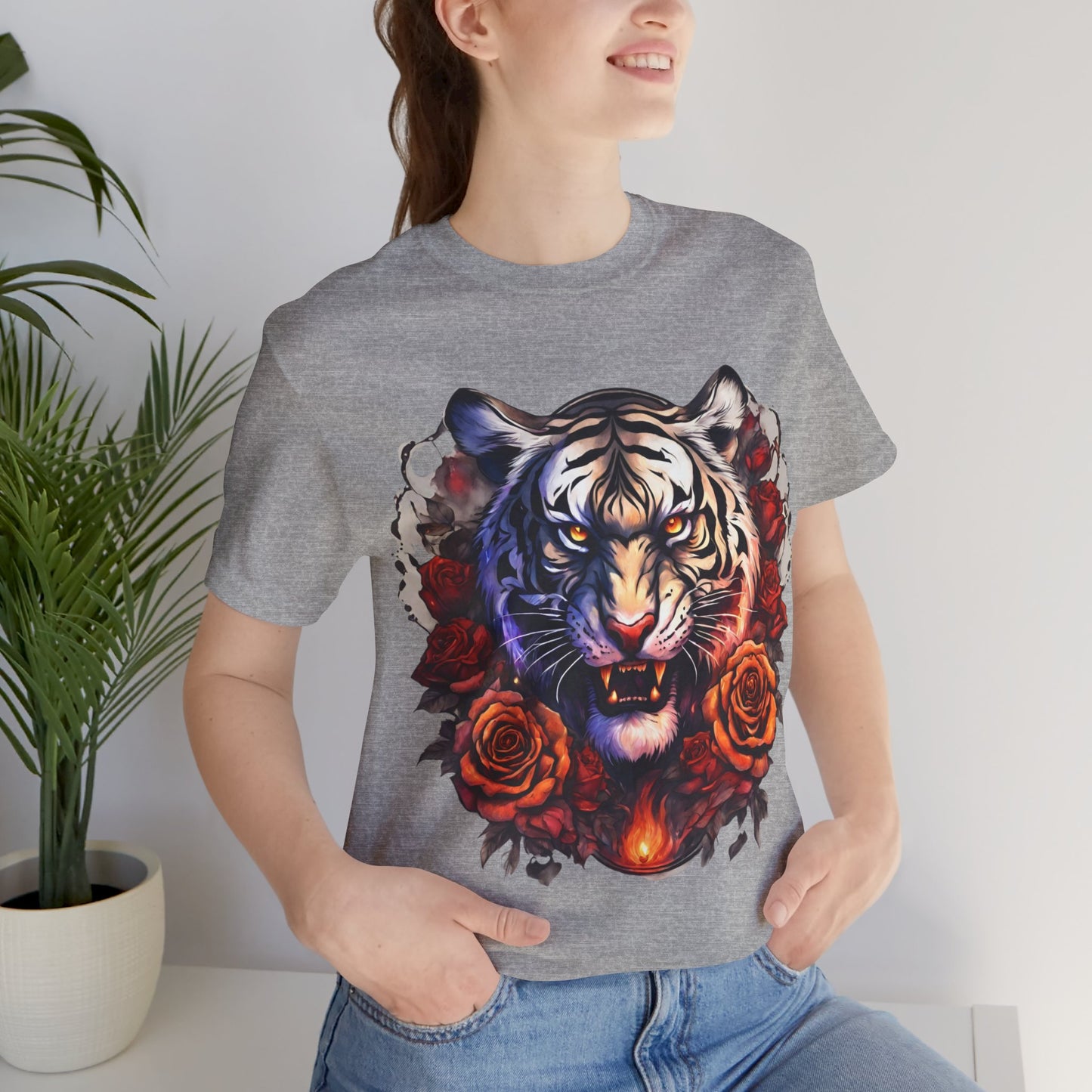 White Tiger Flames Flashlander Gym Shirt