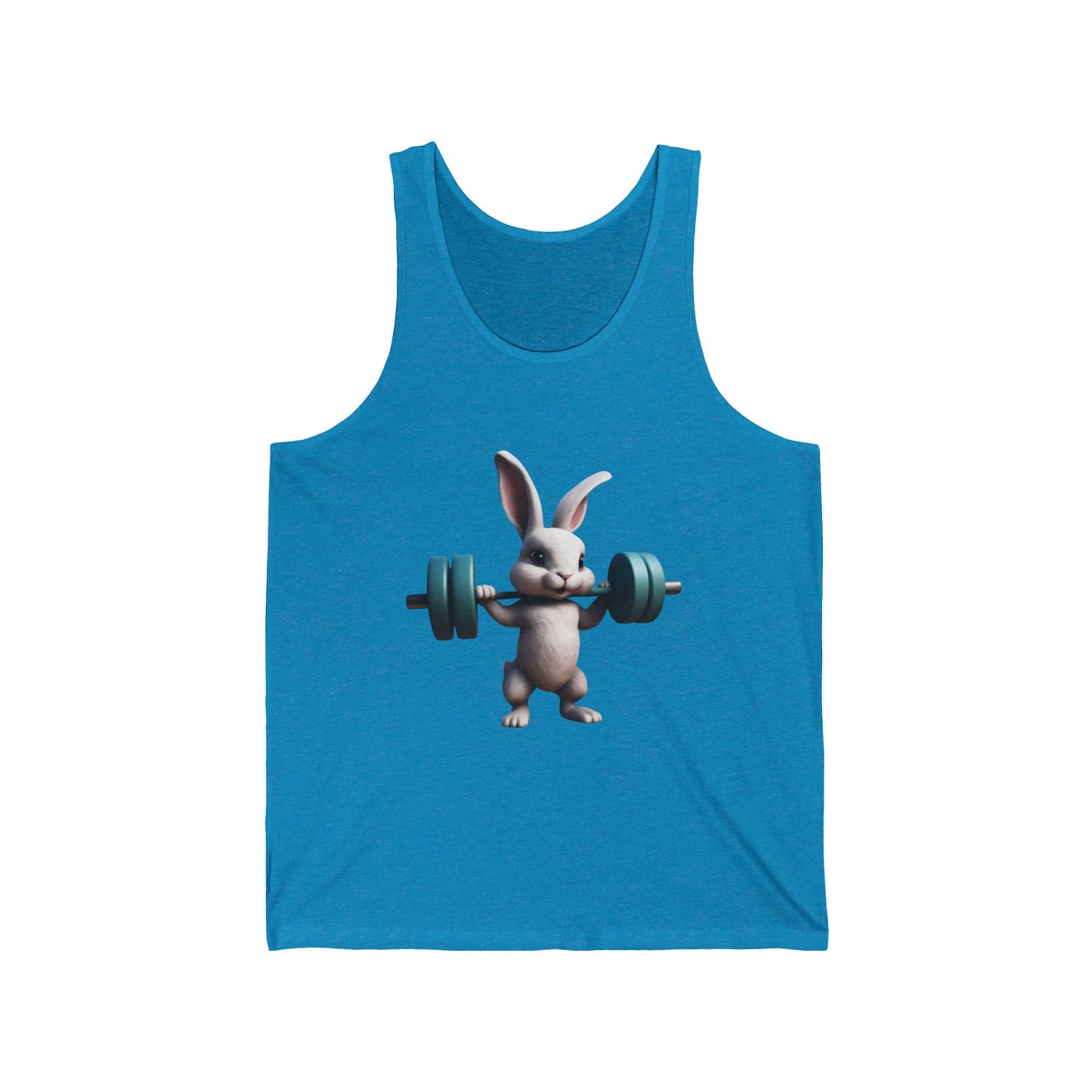 Weightlifting Rabbit Vintage Bunny Gym Cotton Unisex Jersey Tank