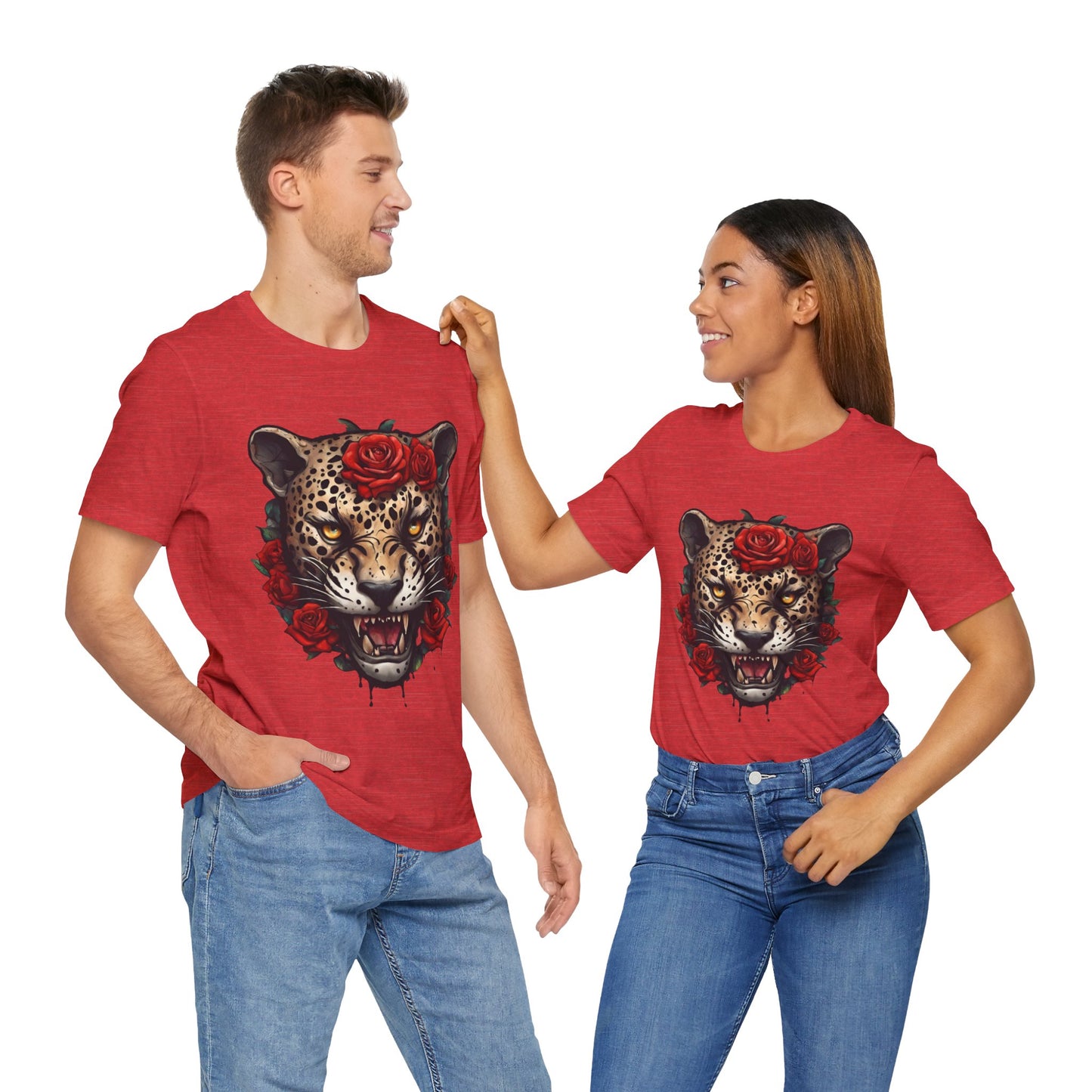 Jaguar Flames and Roses Graphic Tee Flashlander