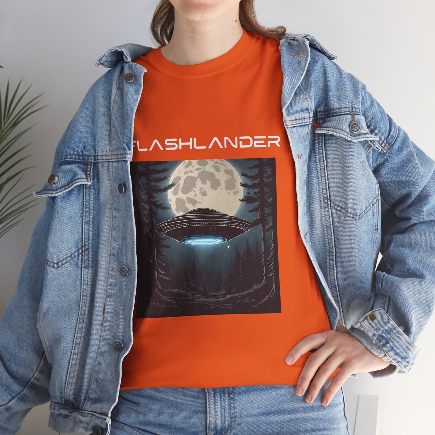 UFO Soaring Low in the Forest Tee Flashlander Gym Shirt