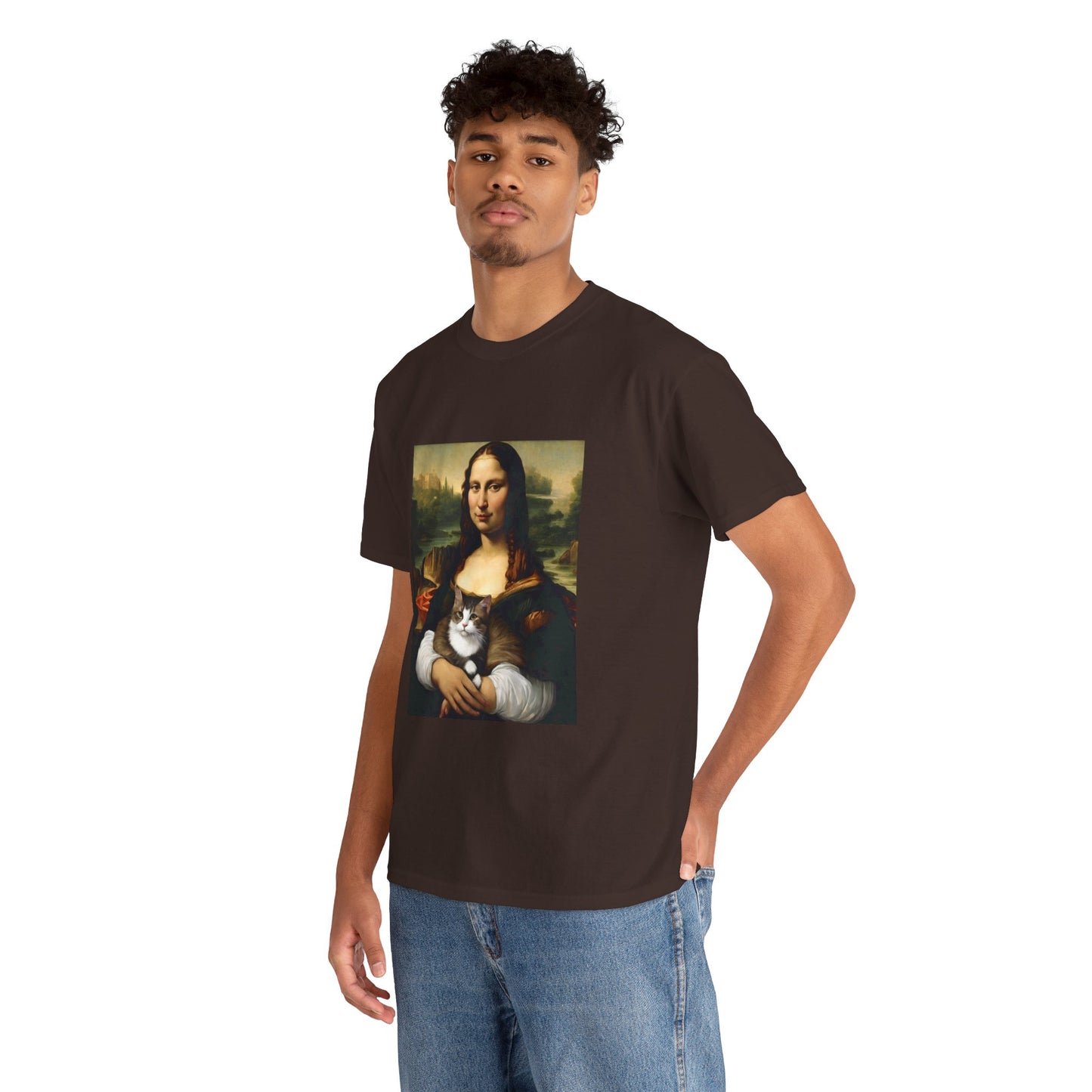 Mona Lisa with Cat - Flashlander Gym Shirt