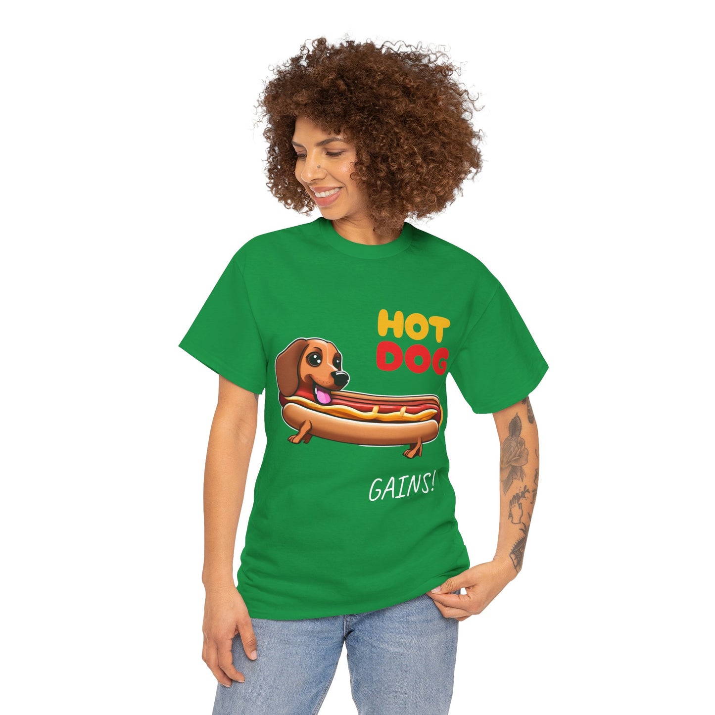 Hot Dog Gains Dachshund Dog - Flashlander Gym Shirt