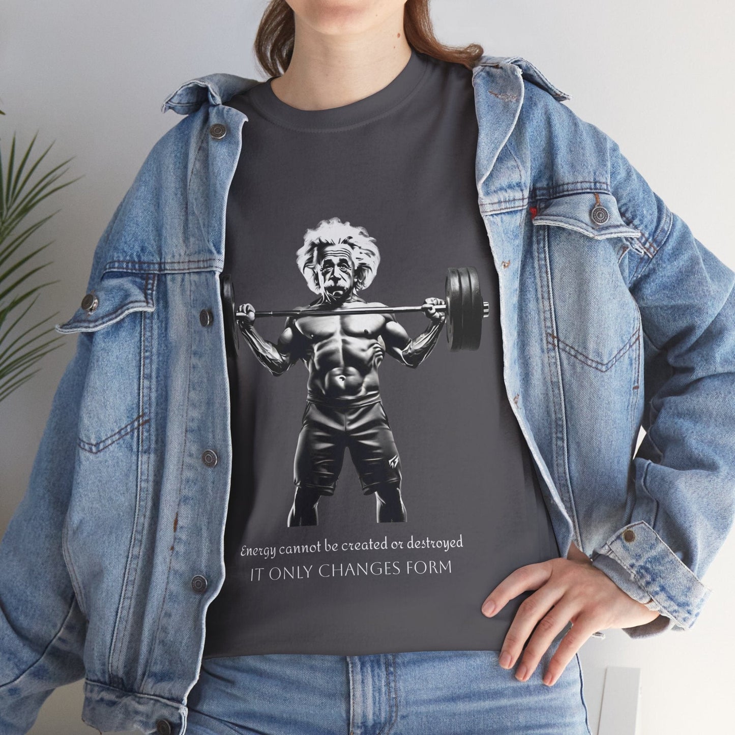 Camiseta de culturista Albert Einstein: la energía de Flashlander no se puede crear ni destruir, solo cambia de forma. Camiseta gráfica con cita