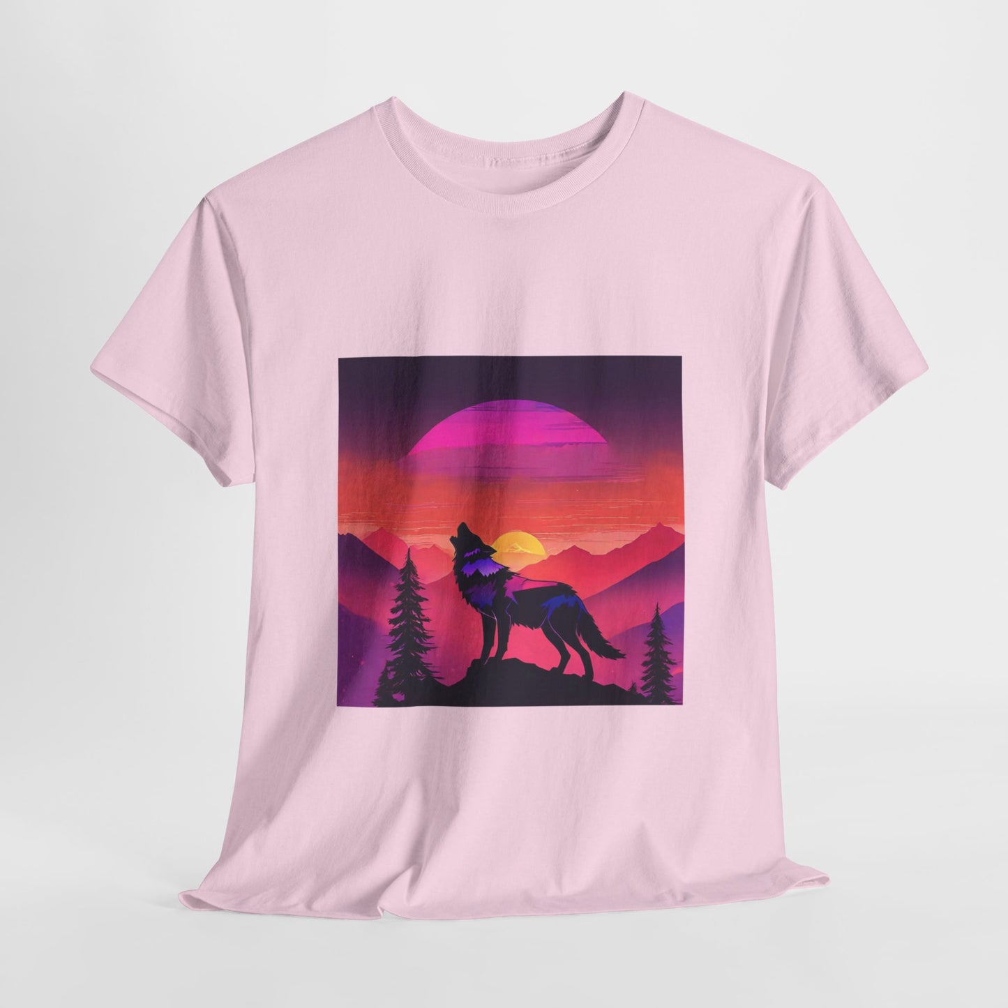 Wolf Majestic Sunset Gaphic Tee Flashlander