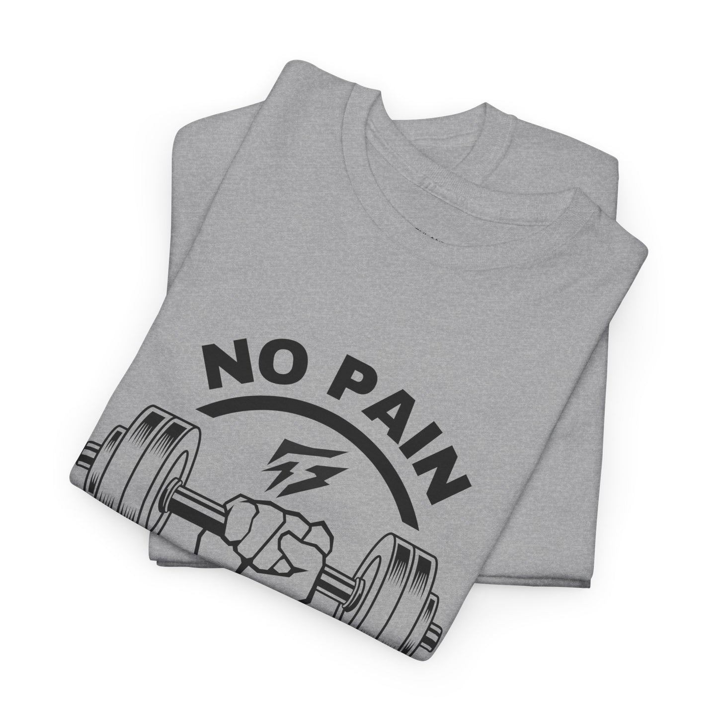 T-shirt de sport Lifting Flashlander avec citation « No Pain No Gain »