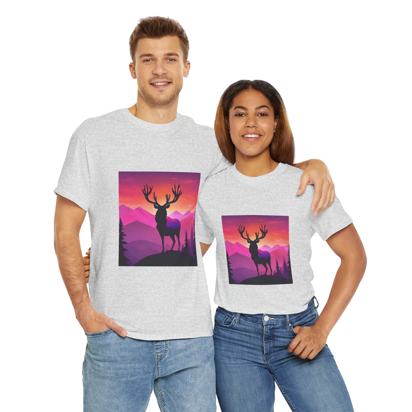 Deer Majestic Sunset Flashlander Gym Shirt