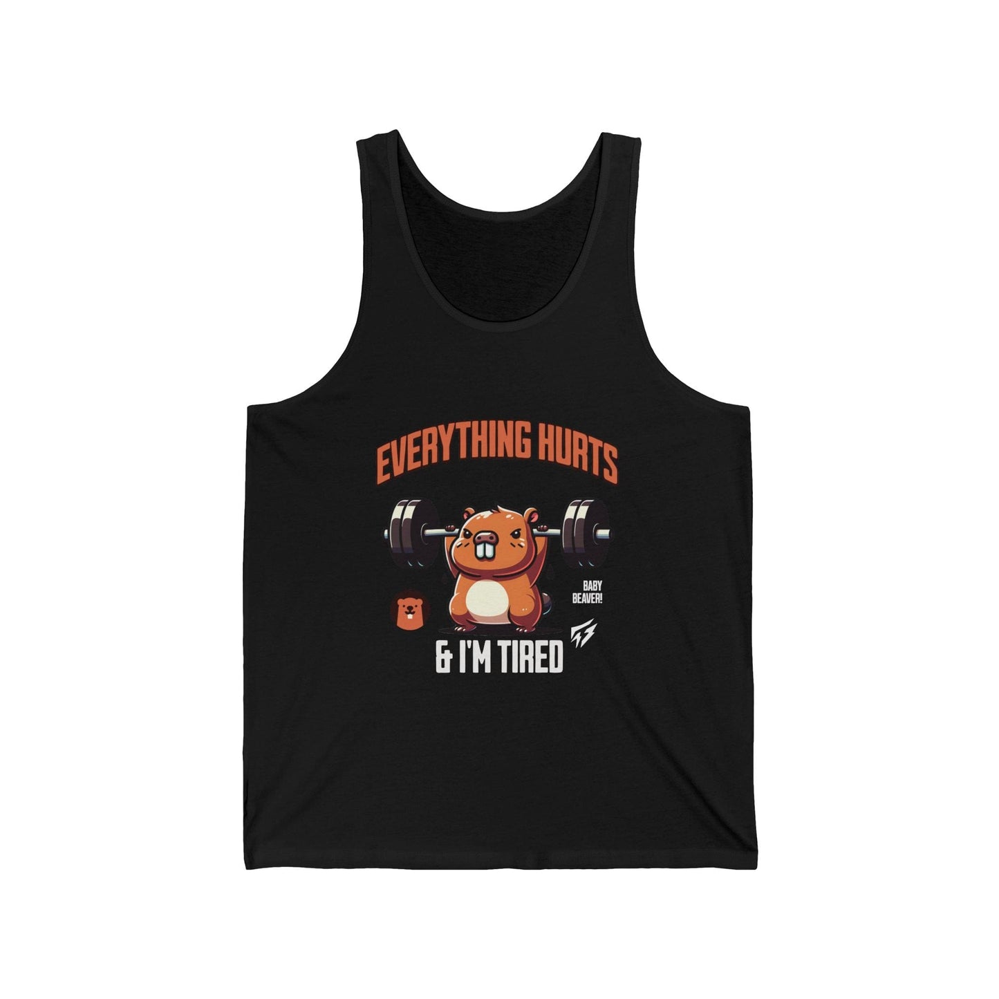 Baby Beaver Jersey Gym Tank Flashlander Cotton Unisex Charcoal Black