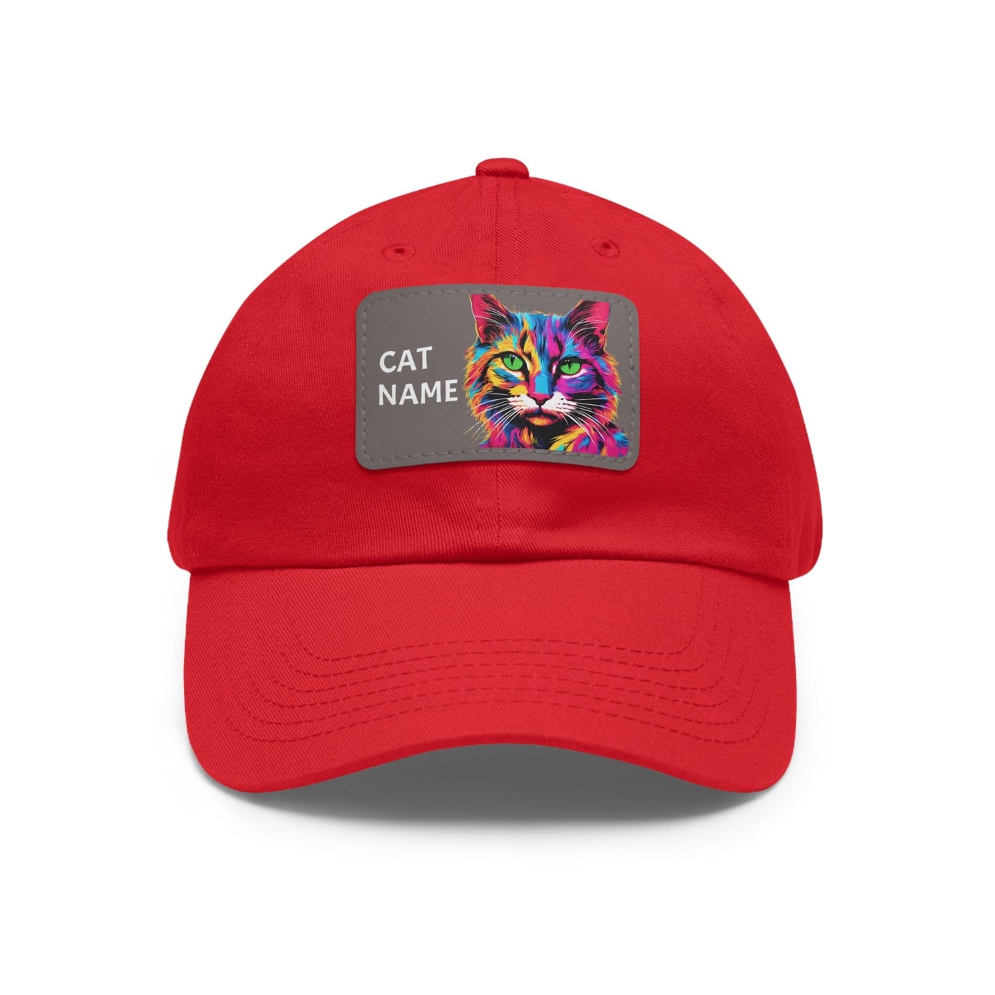 Cat Hat Sportswear Hat Cat Cap Cat Pop Art Hat Dad Hat with Patch (Rectangle) Cat Baseball Cap Kitty Cap Kitty Hat Kitten Hat Pop Art Cat Custom Hat Flashlander