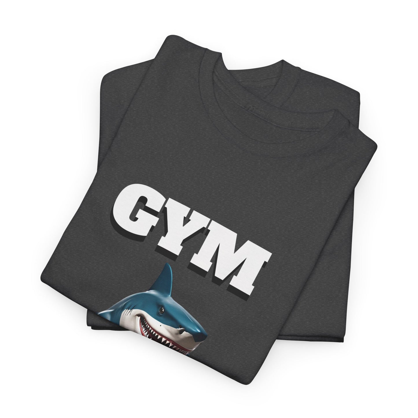 Gym Shark Performance Shirt Flashlander Cotton Unisex Charcoal Black Graphic Tee