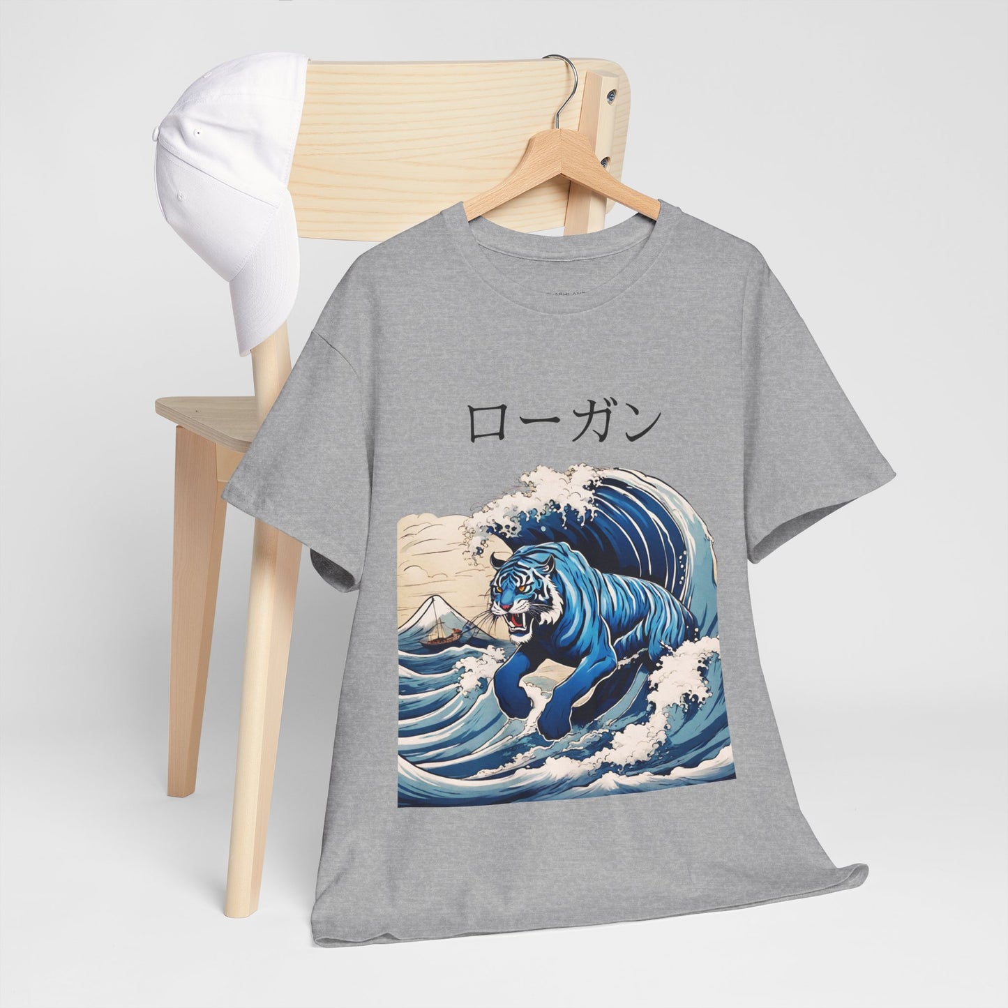 Tiger in Japanese Waves - Custom Japanese Name Flashlander Gym Shirt