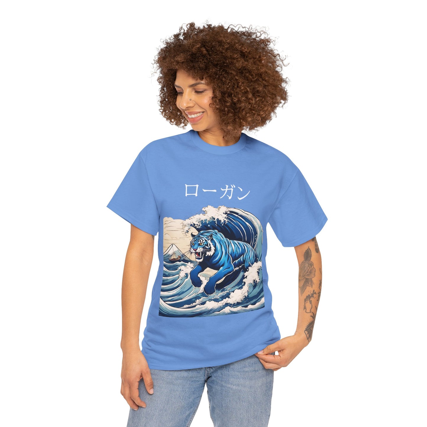 Tiger in Japanese Waves - Custom Japanese Name Flashlander Gym Shirt