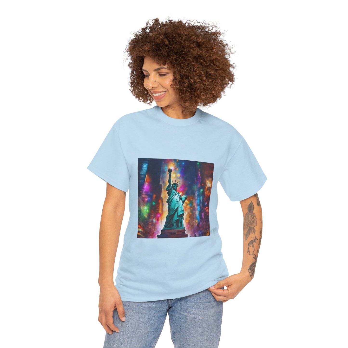 The Statue of Liberty in the Heart of New York Graphic Tee Flashlander