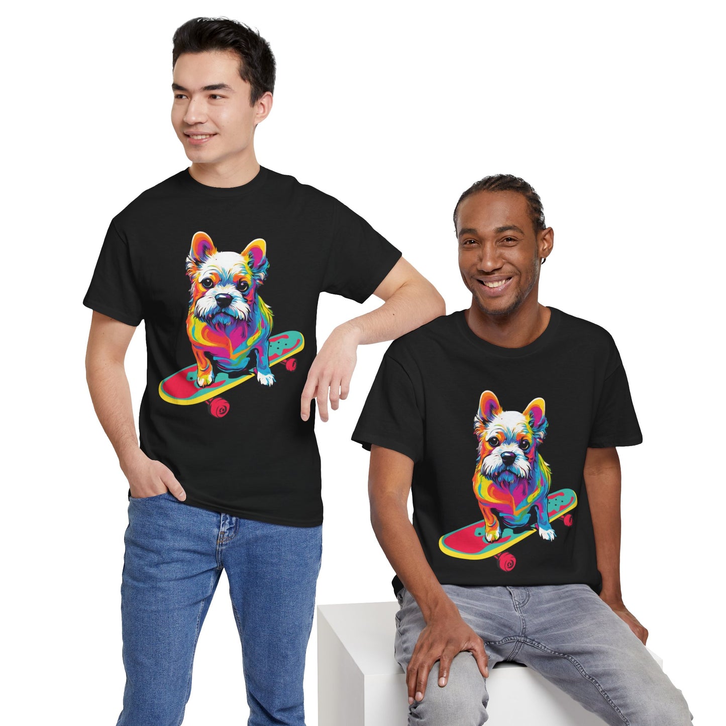 Pop Art Skateboarding Dog Flashlander Gym Shirt