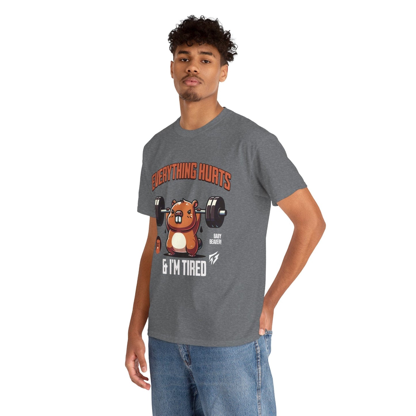 T-shirt de sport Beaver Everything Hurts &amp; I'm Tired T-shirt de sport Flashlander en coton unisexe noir anthracite T-shirt graphique de performance