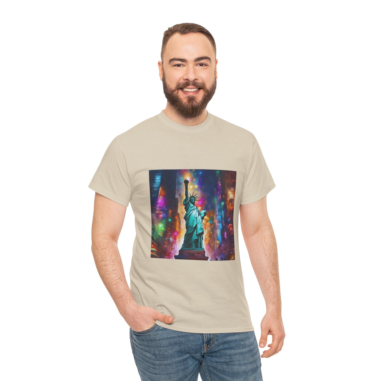 The Statue of Liberty in the Heart of New York Graphic Tee Flashlander