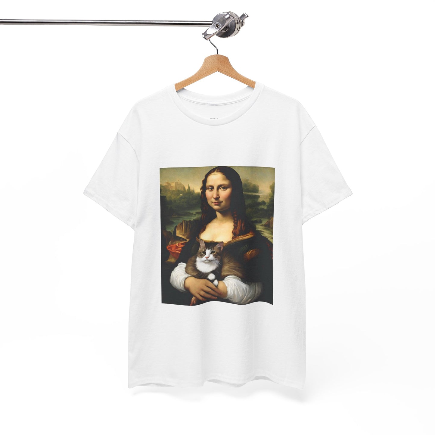 Mona Lisa with Cat - Flashlander Gym Shirt