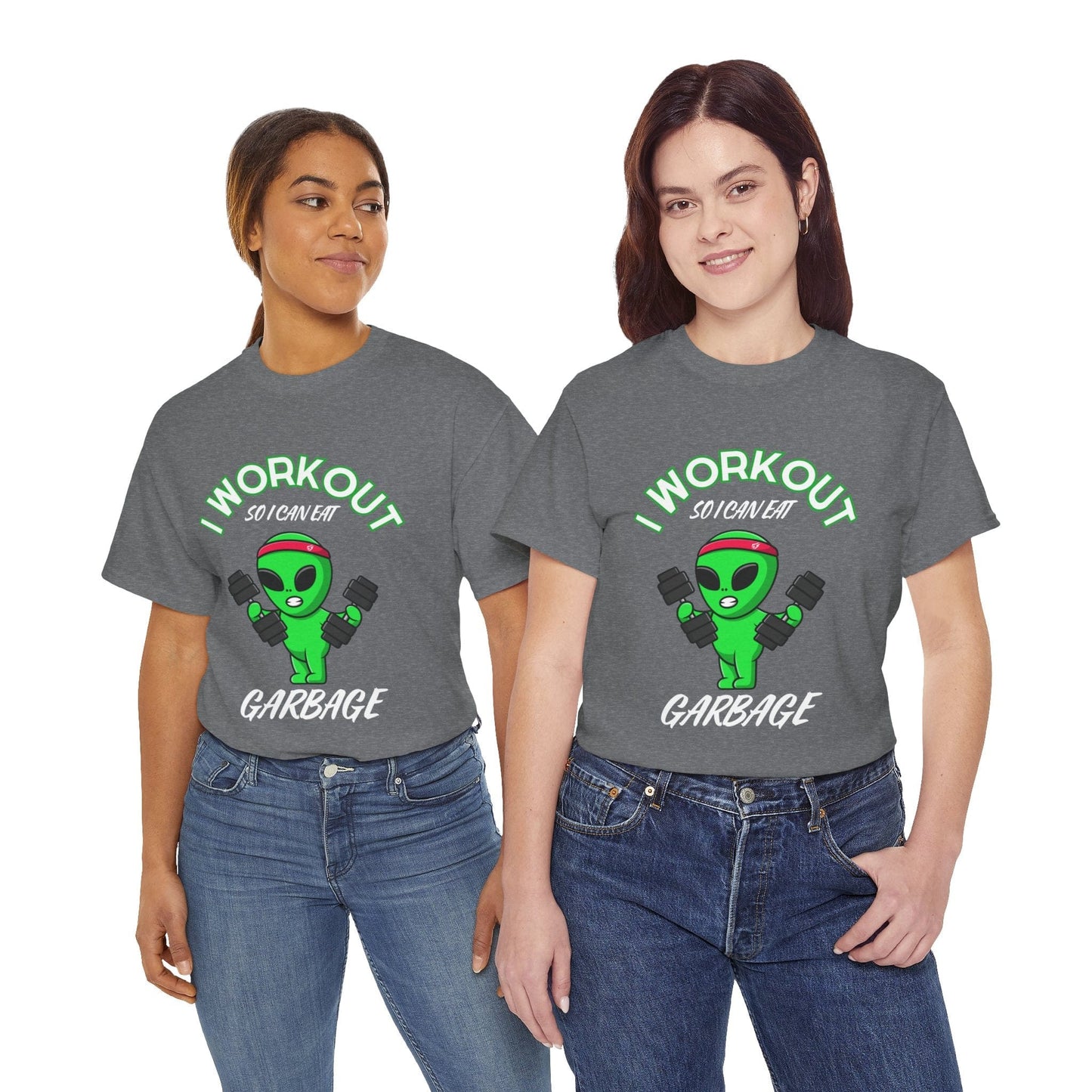 Alien I Workout So I Can Eat Garbage Graphic Tee Flashlander