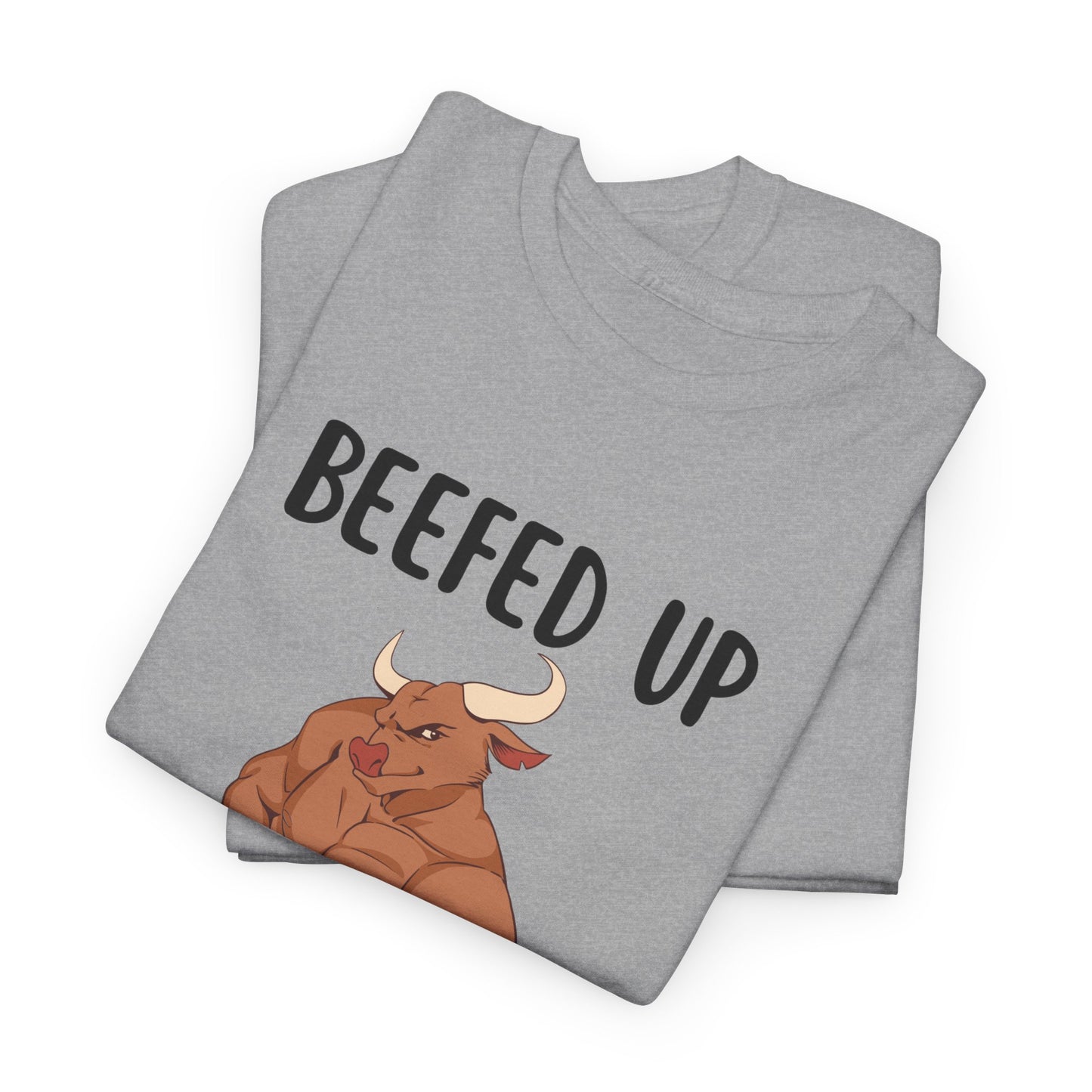 Muscle Bull Beefed Up No Bull, Just Gains - Flashlander Gym Shirt