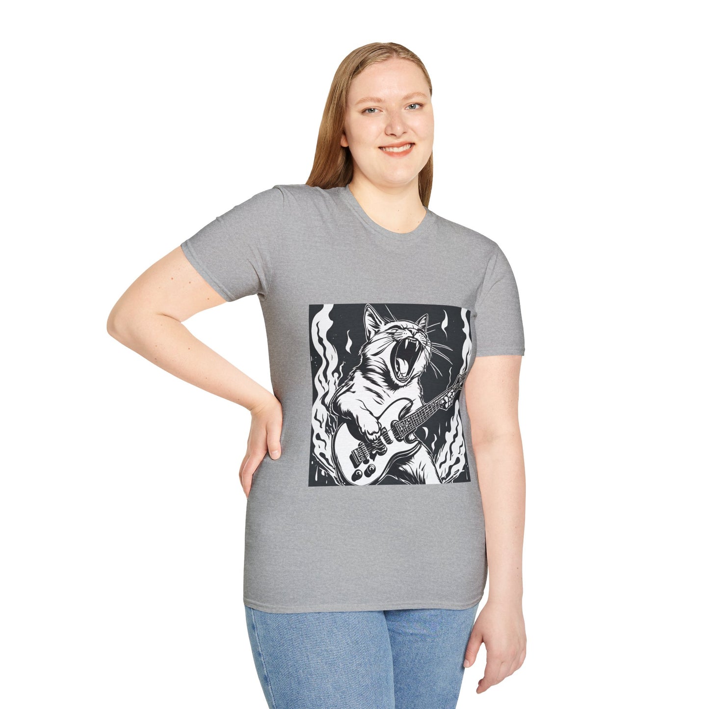 Cat Playing Guitar Flashlander Gym Shirt