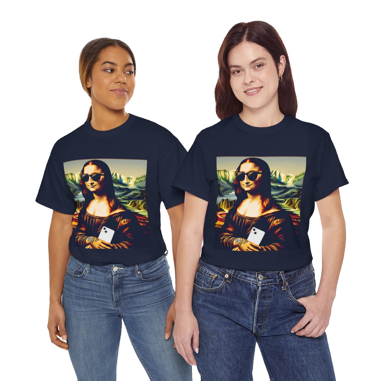 Camiseta deportiva de Flashlander: Mona Lisa moderna y divertida 