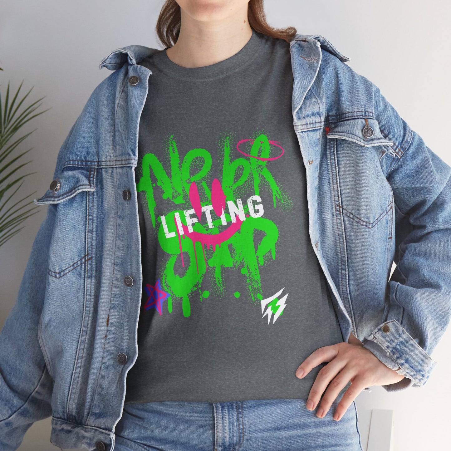 T-shirt de sport Graffiti Flashlander - Never Stop Lifting Gris