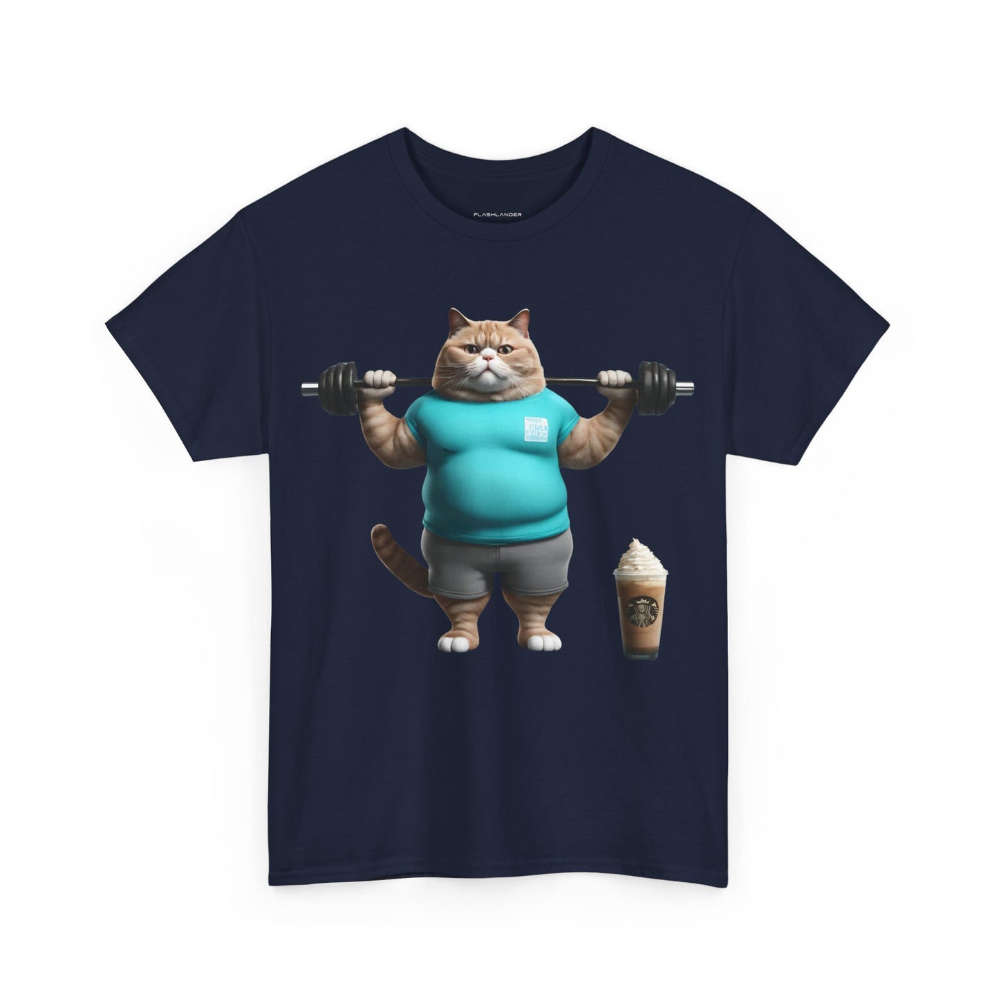 Funny Fat Cat Lifting - Flashlander Gym Shirt