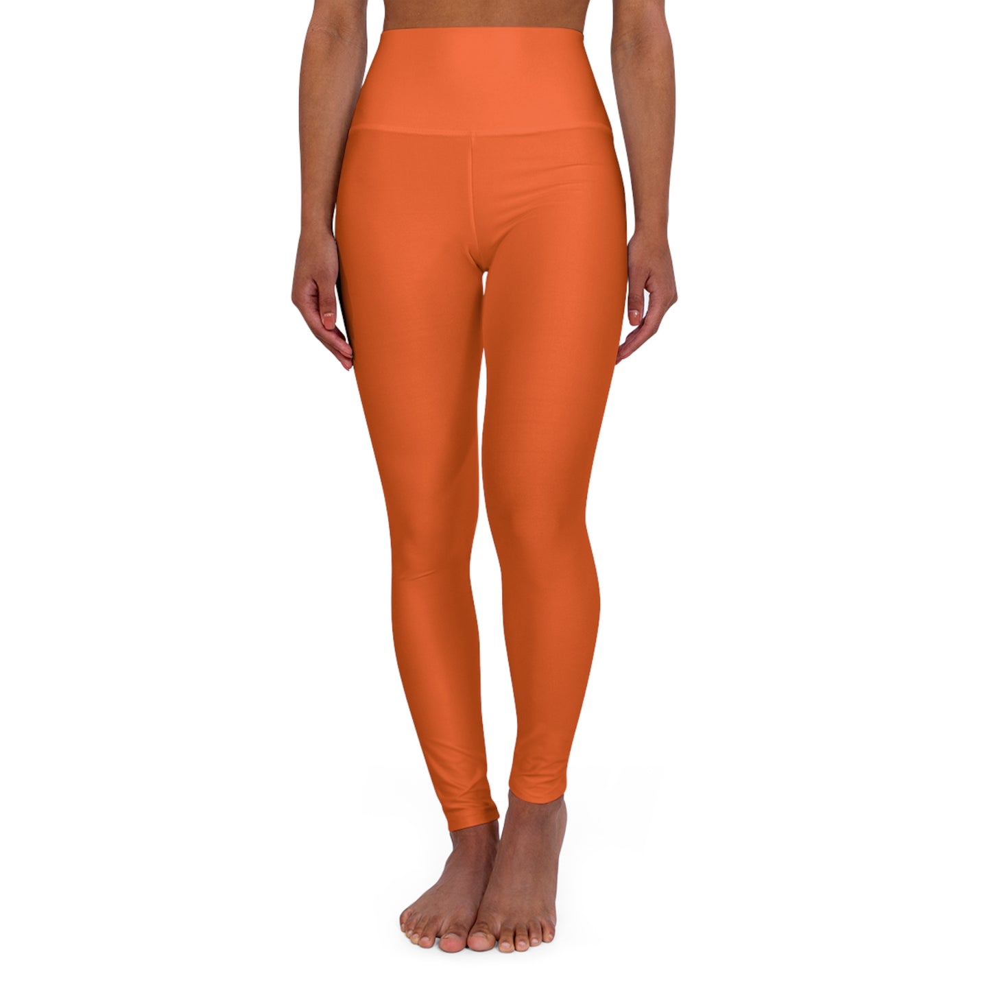 Mallas de yoga de cintura alta Zen de Flashlander Sportswear en color naranja (AOP) B