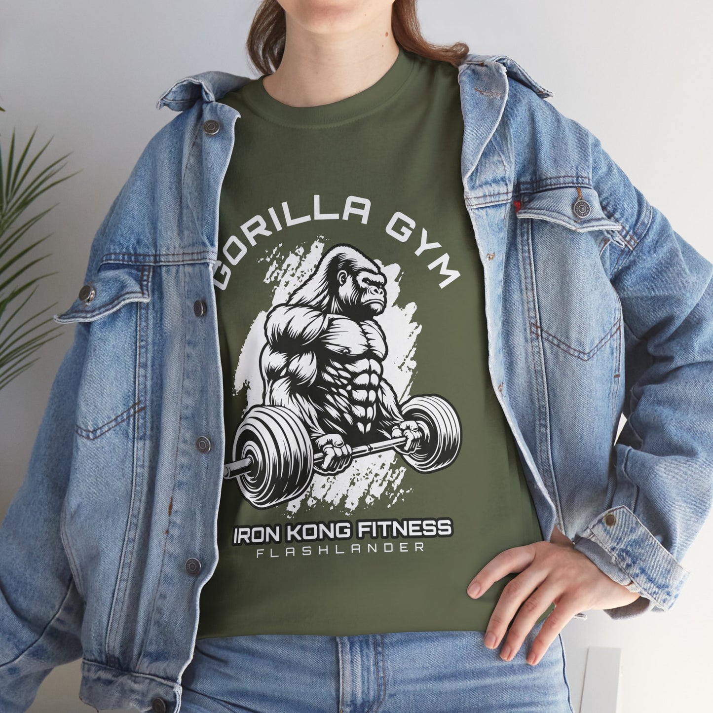 T-shirt de sport Gorilla Flashlander en coton unisexe, noir anthracite, graphique de performance