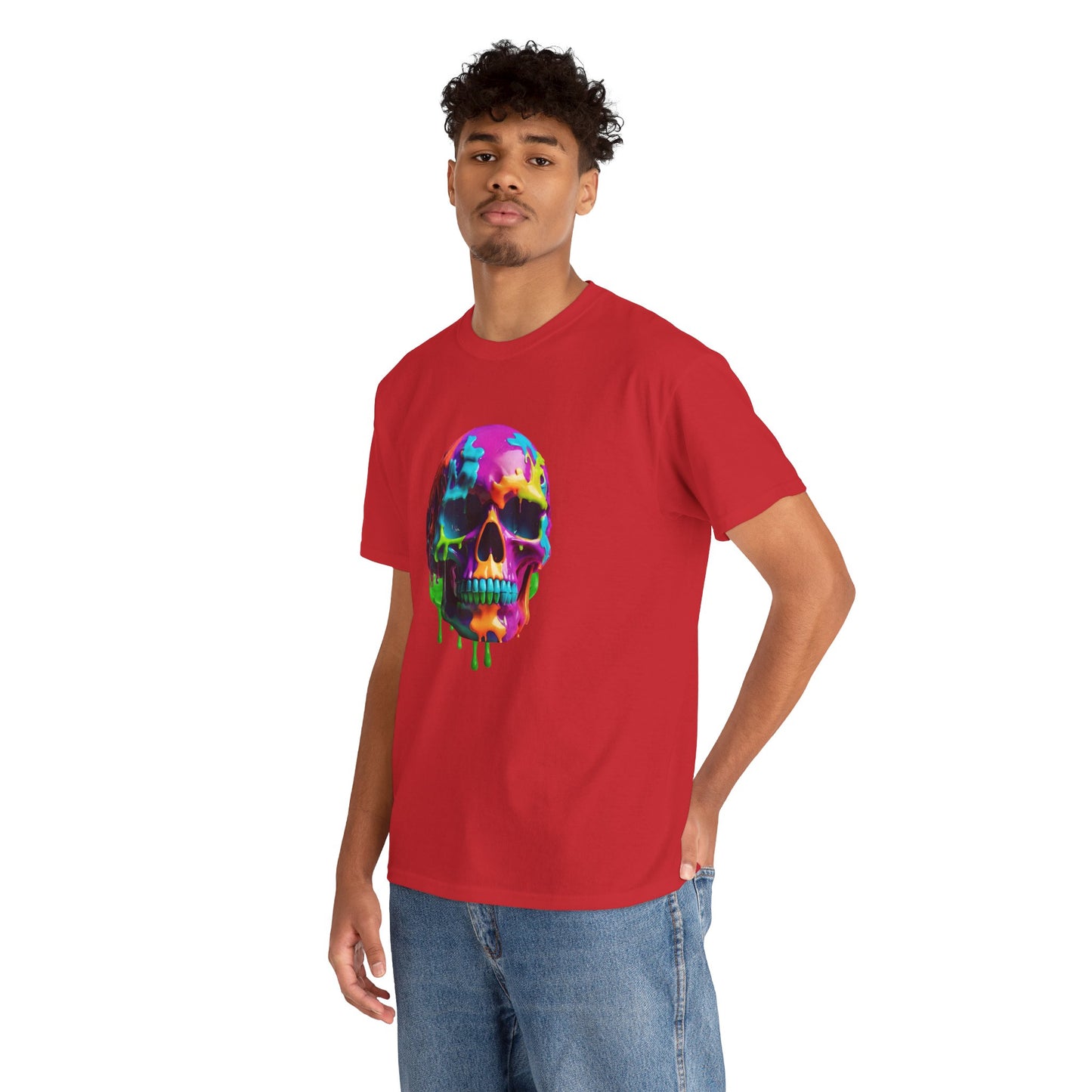 Camiseta con calavera de fusión de neón Flashlander