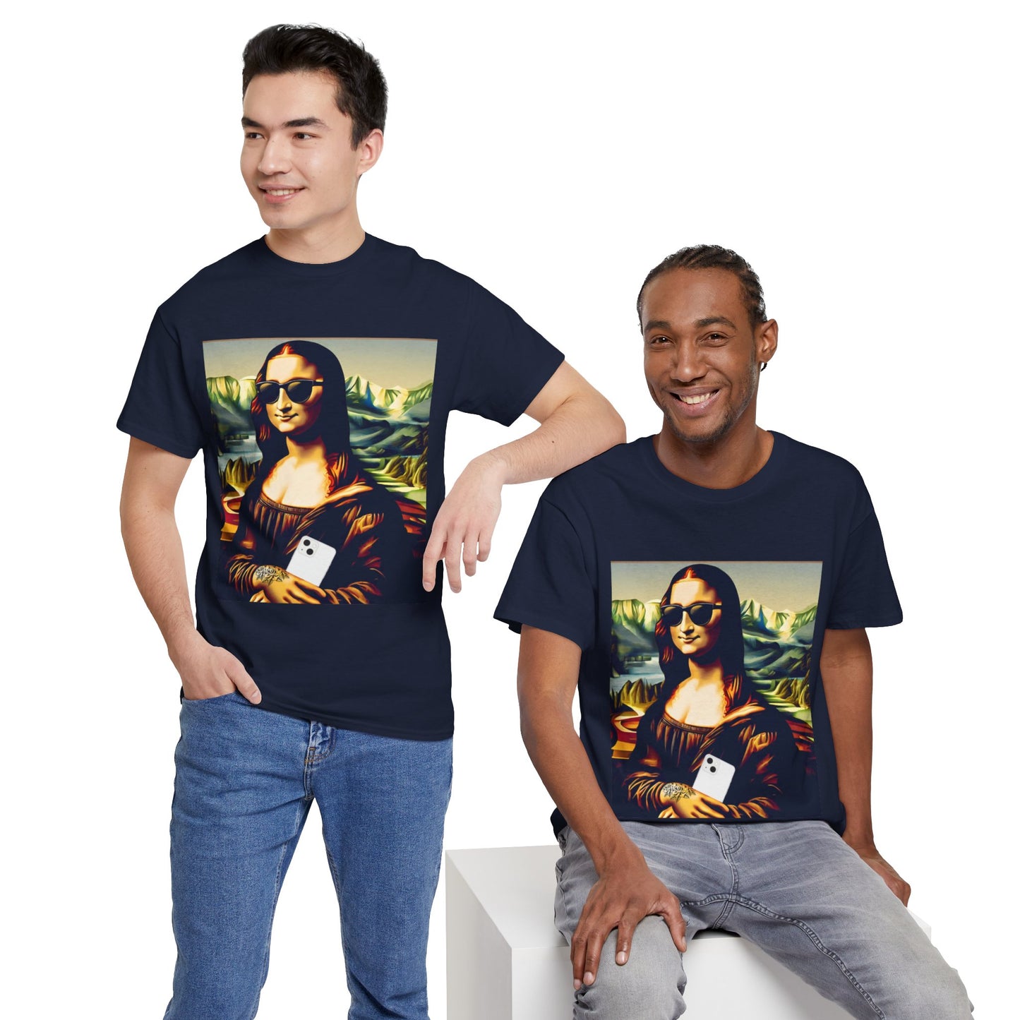 Camiseta deportiva de Flashlander: Mona Lisa moderna y divertida 